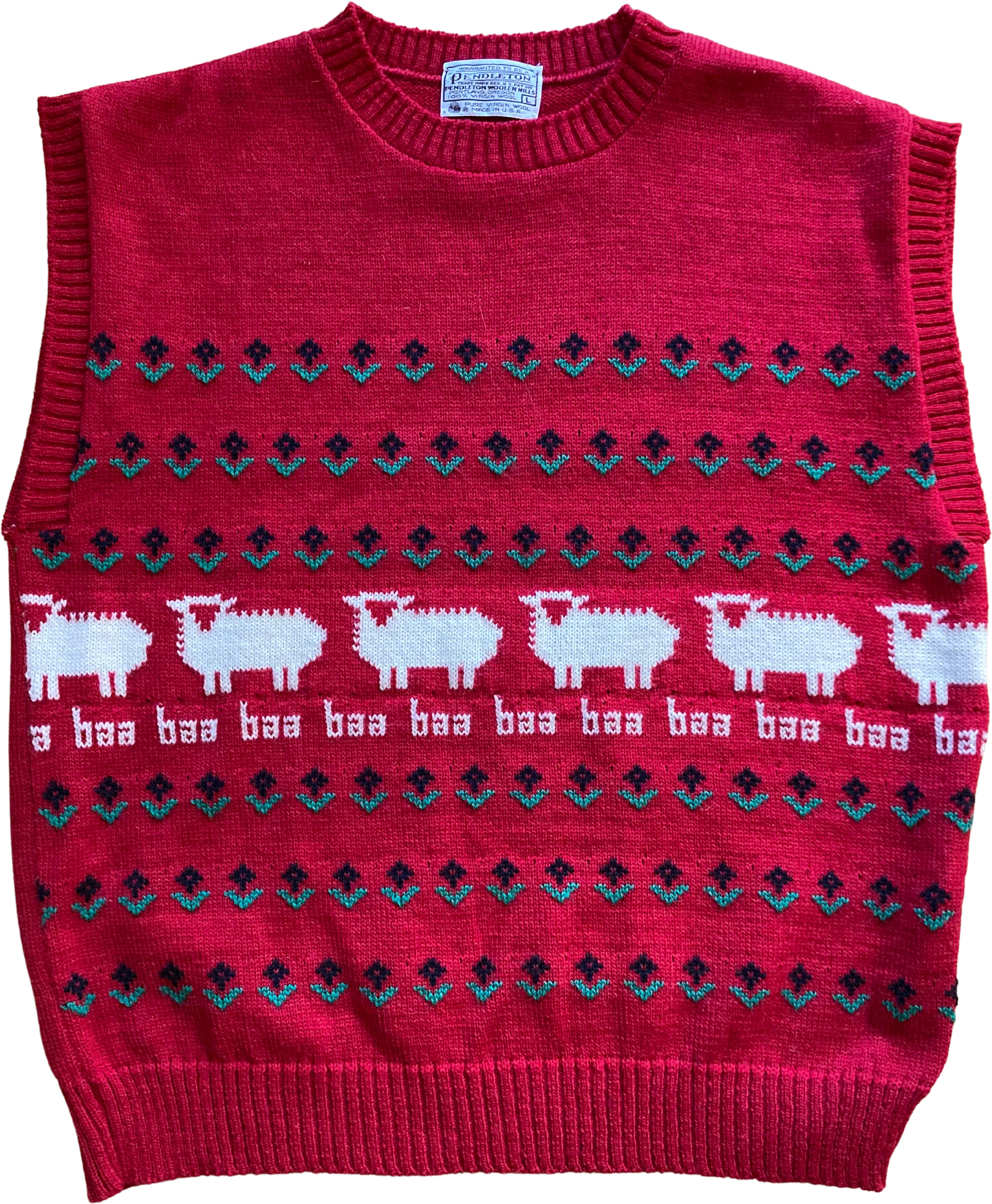 80s Pendleton Sheep Vest By Pendleton