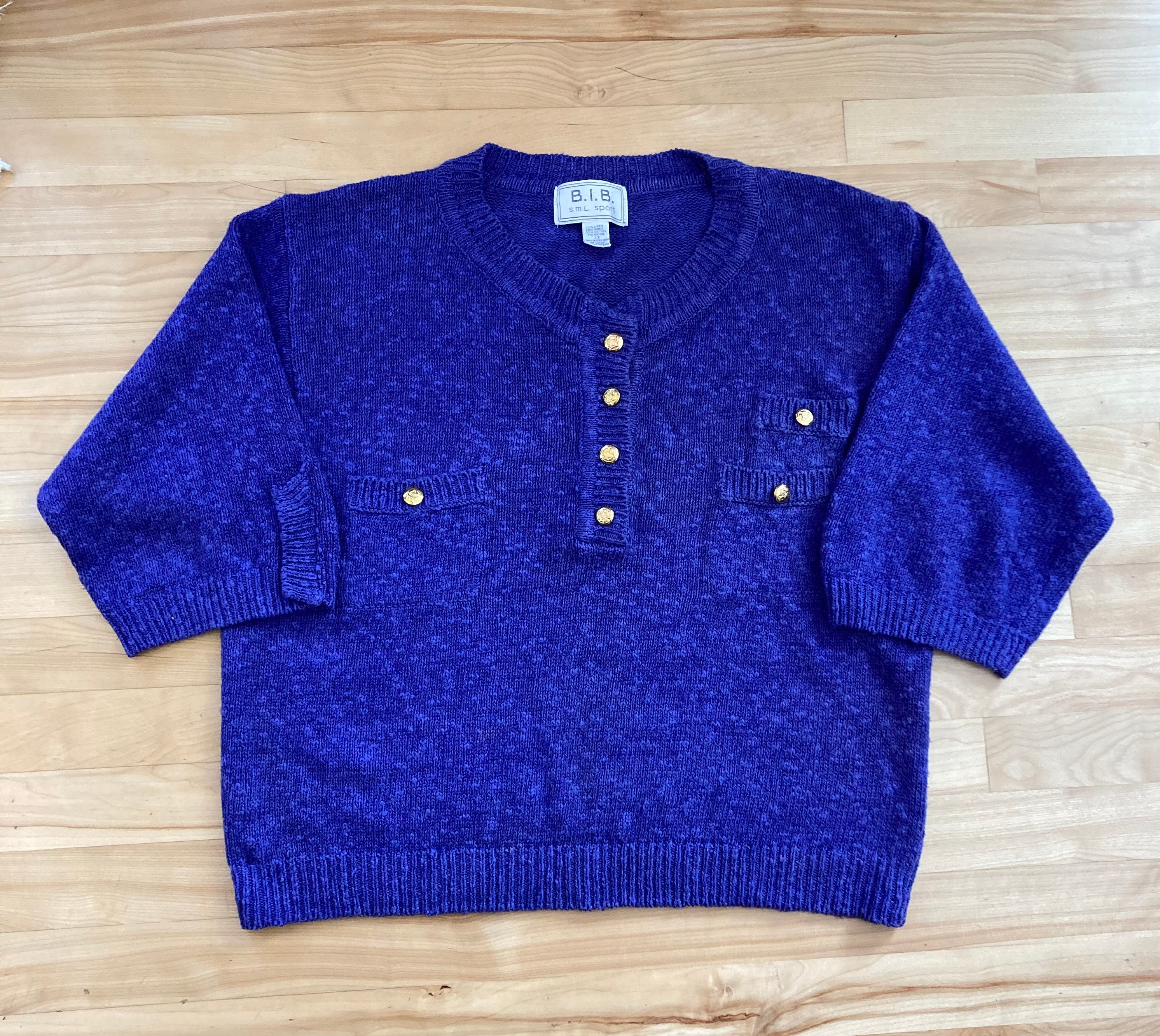 80s Periwinkle Blue Casual Sweater by BIB SML Sport - Image 3
