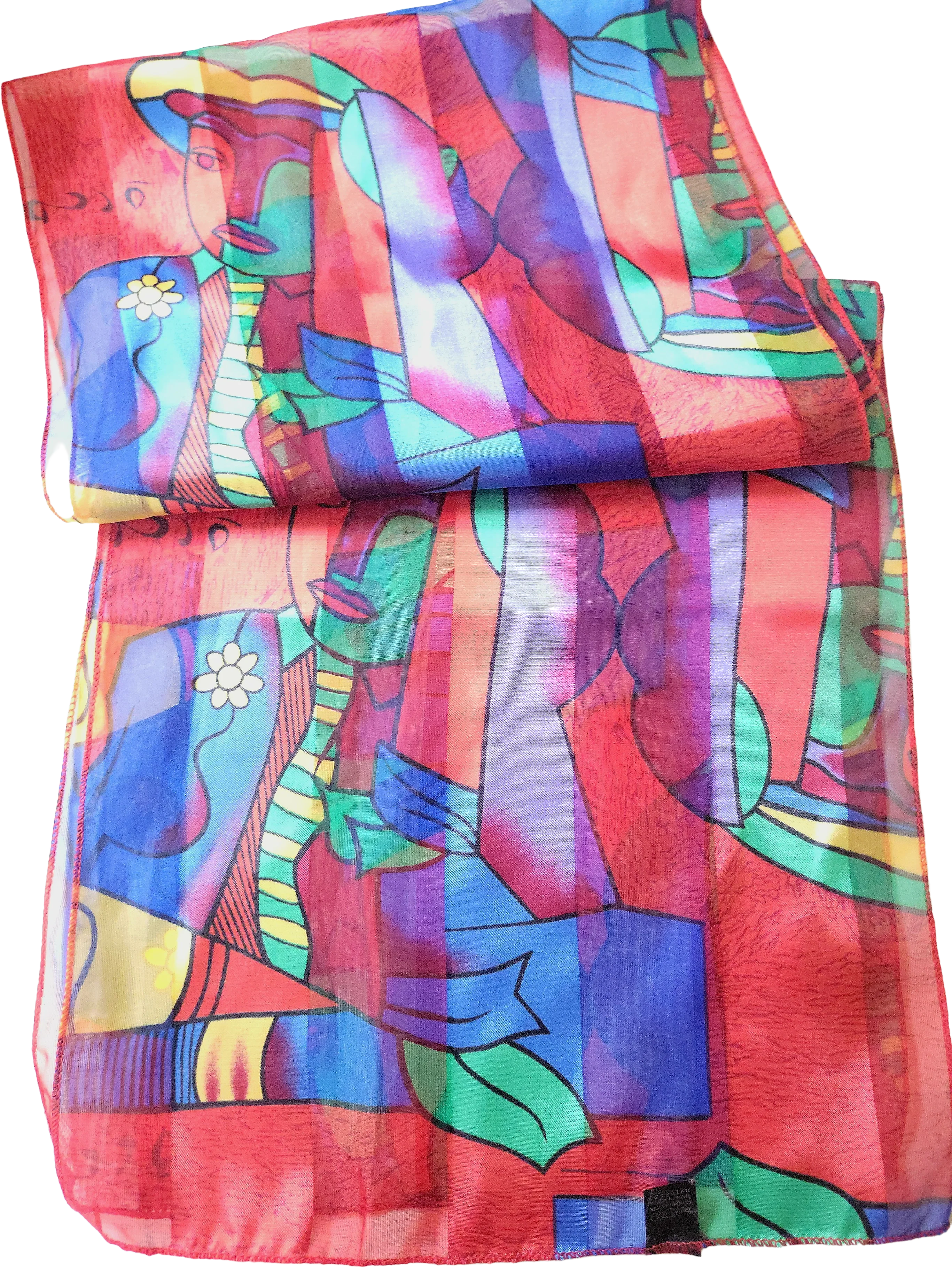 80s Picasso Abstract Art Scarf - Image 2