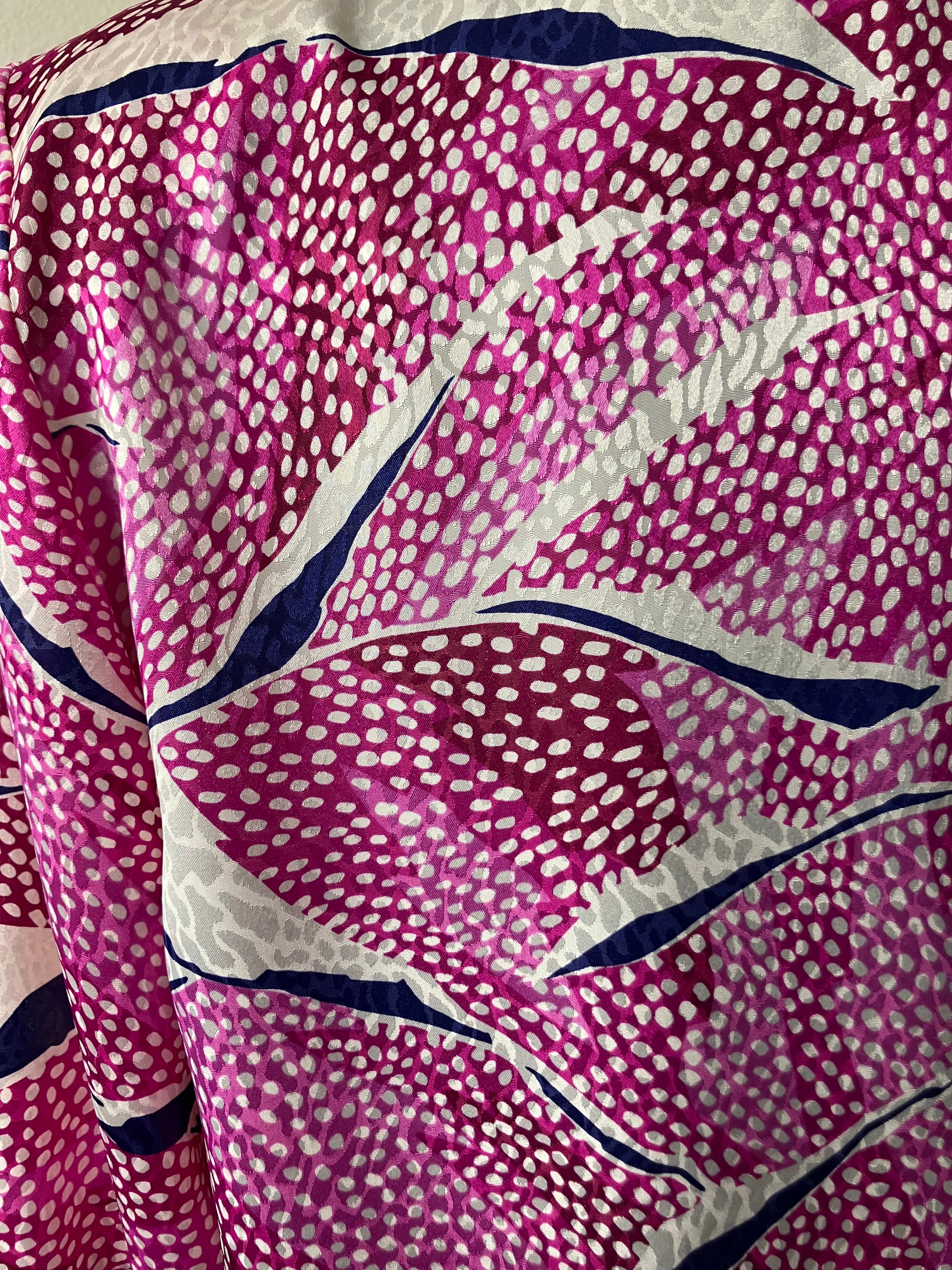 80s Pink And Blue Blouse With Chest Flounce And Dots By Da-Rue for Bullock's Wilshire - Image 9