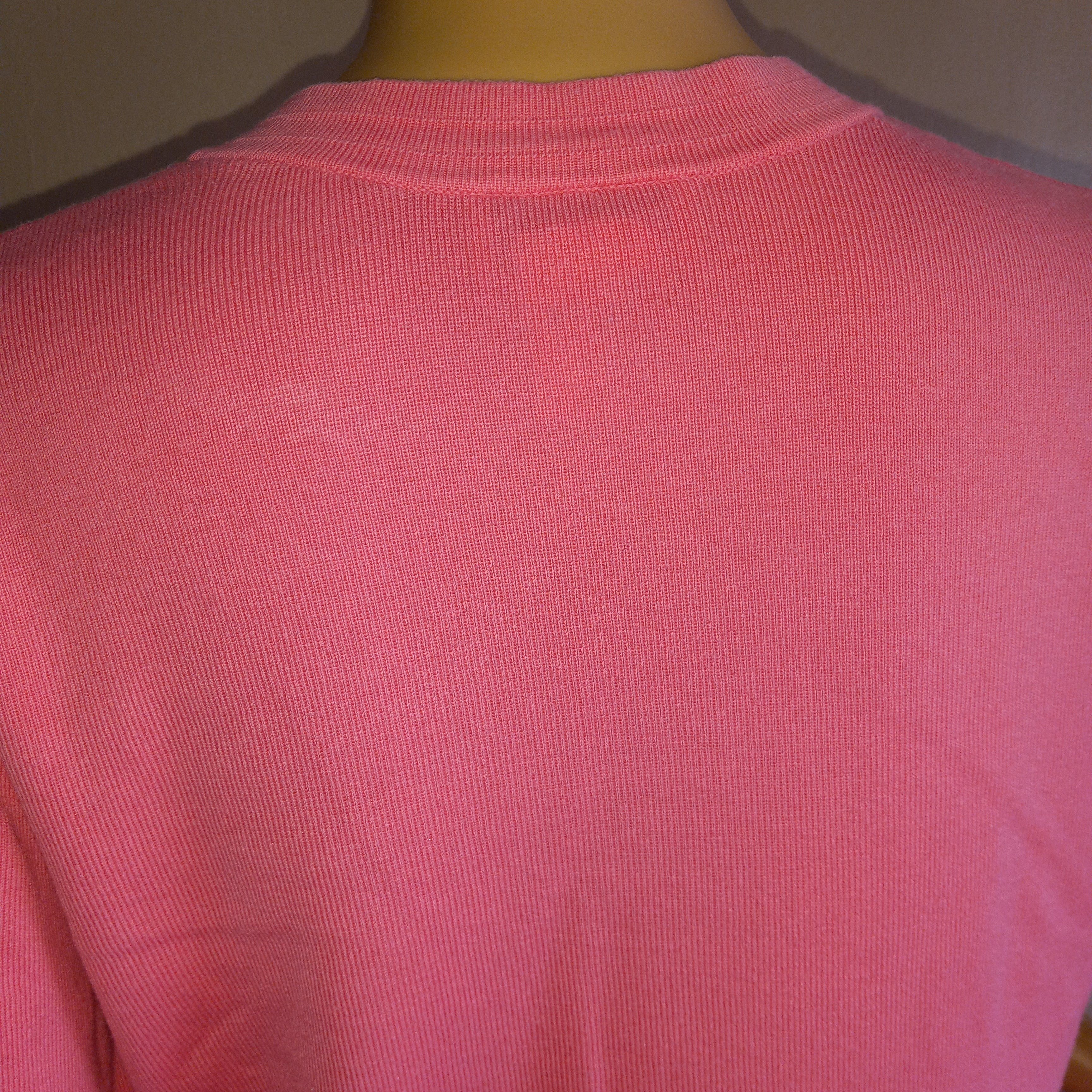 80"s Pink Cotton Nylon V-Neck Sweater by Talbot's - Image 4