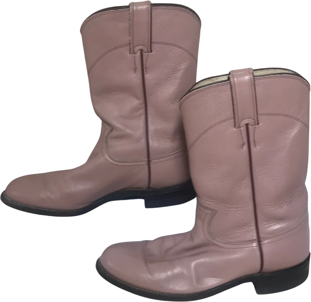 80s Pink Cowgirl Boots By Justin