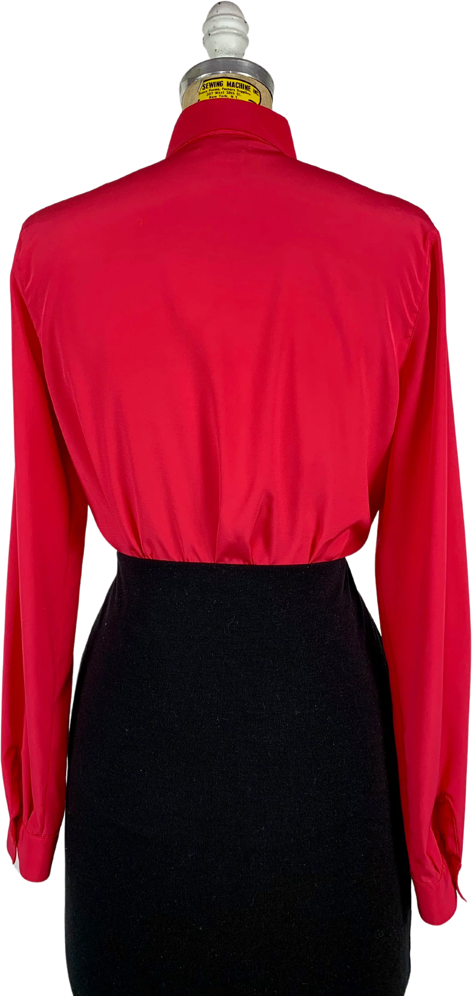 80s Pink Double Breasted Single Point Collar Blouse By Macy's Clubhouse - Image 2