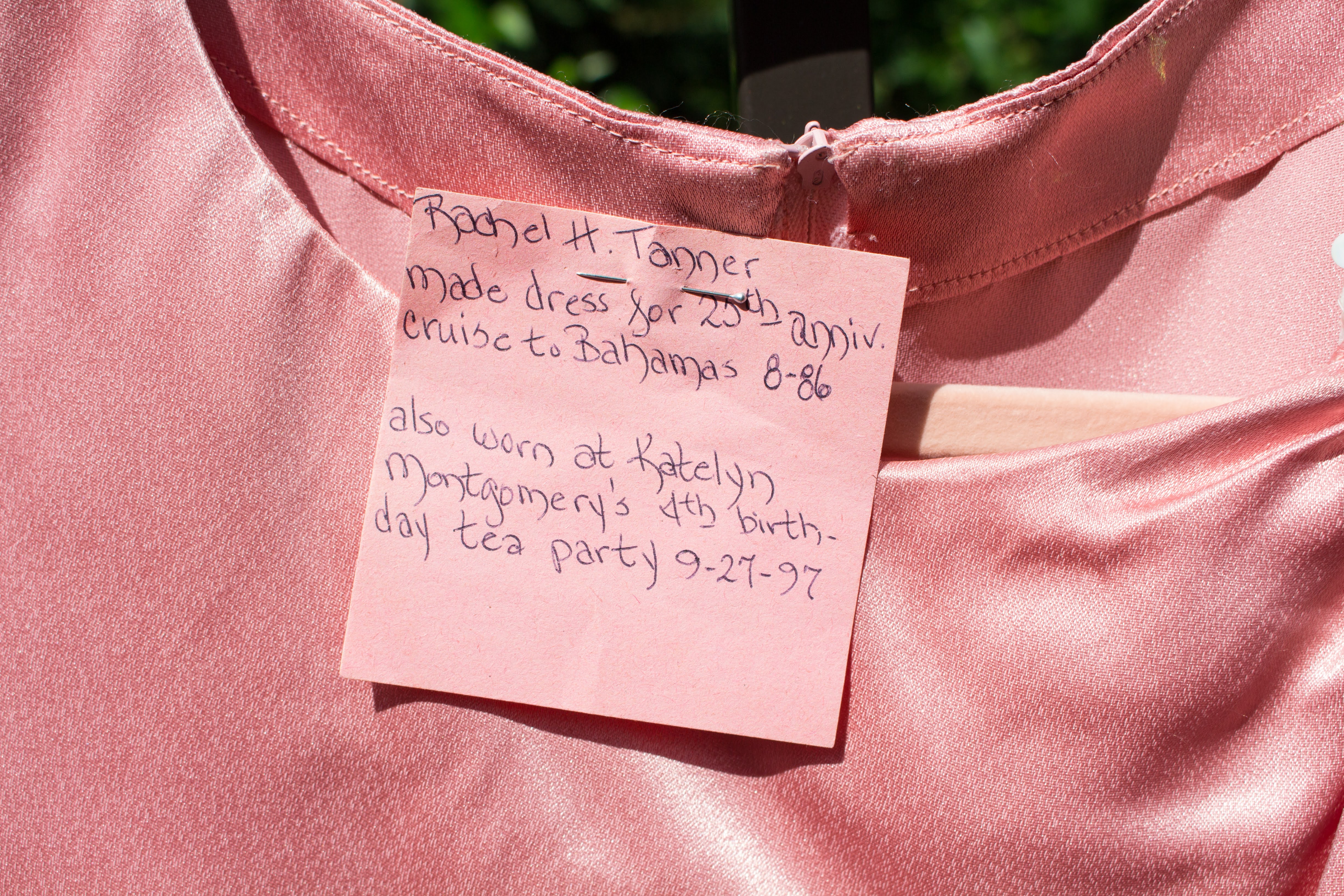 80s Pink Dress With Draping And White Sequin Detail - Image 6