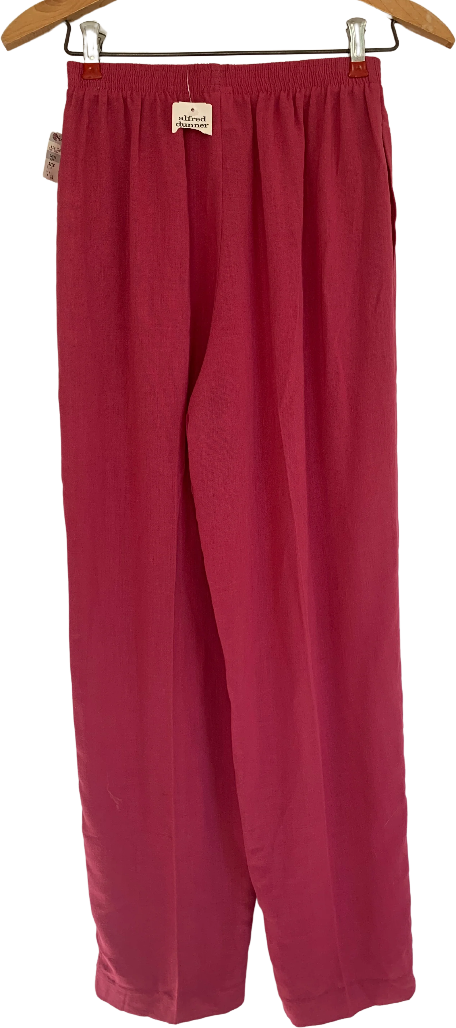 80s Pink Elastic Waist Pants Pockets S New Old Stock By Alfred Dunner - Image 2