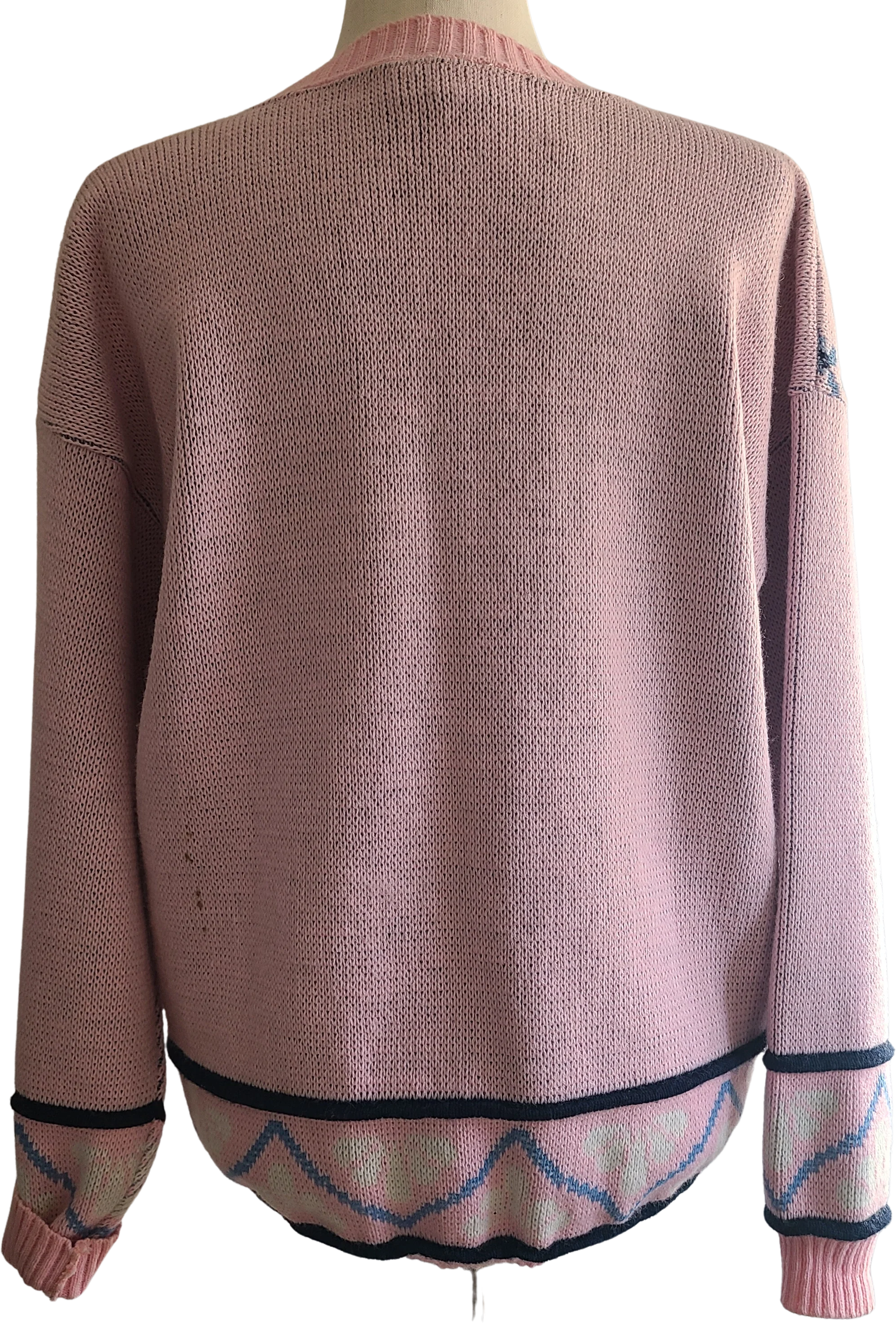 80s Pink Kinit Pullover Crewneck Sweater By Liz Baker Sport - Image 2