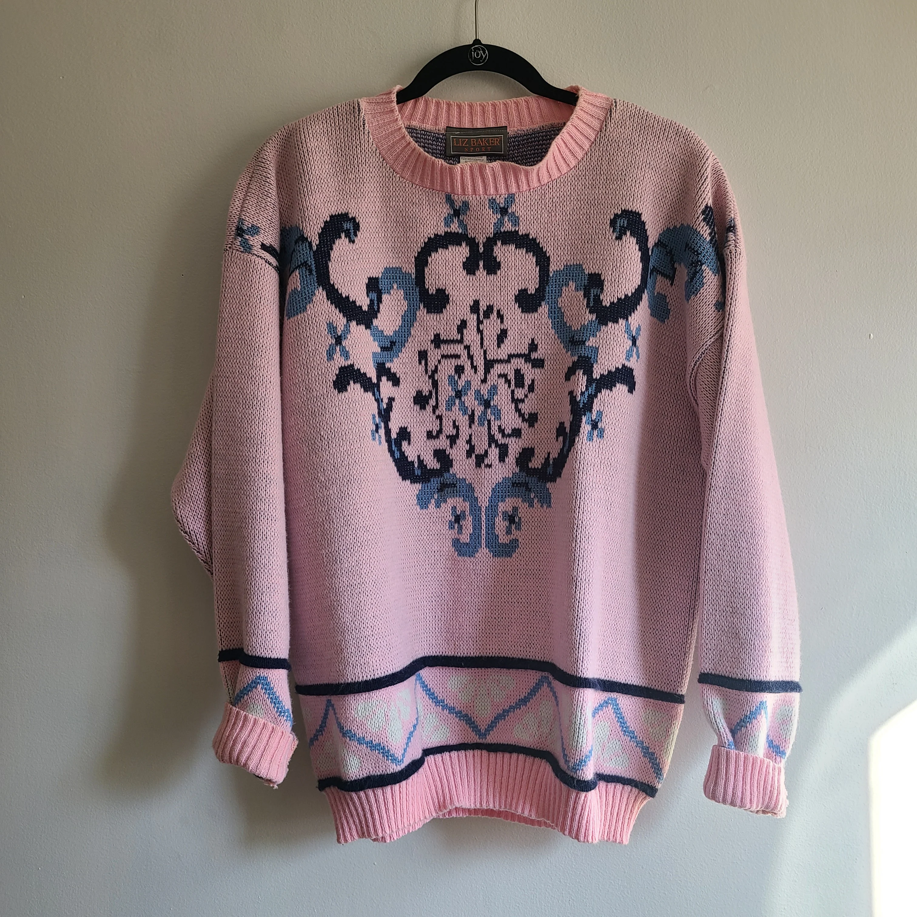 80s Pink Kinit Pullover Crewneck Sweater By Liz Baker Sport - Image 3