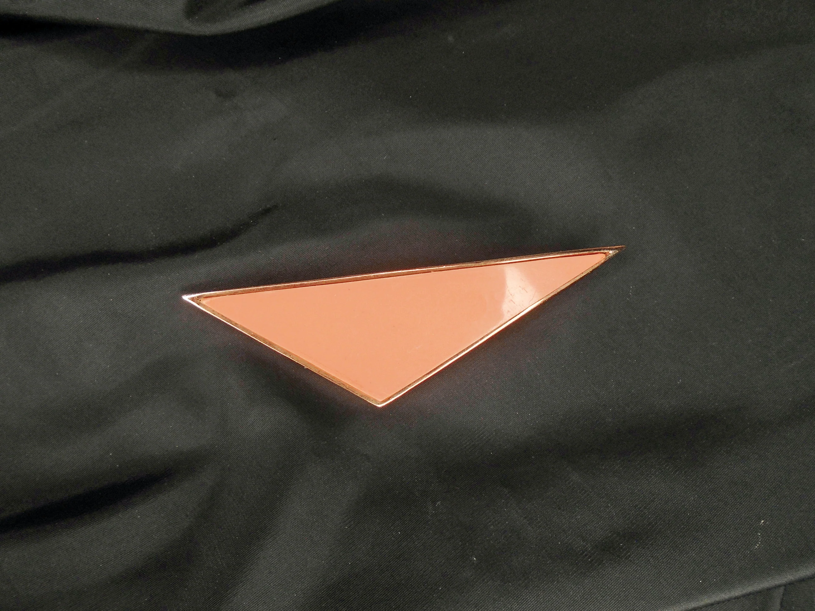 80s Pink Modernist Triangle Pin, Minimalist Geometric By Sarah Coventry - Image 3