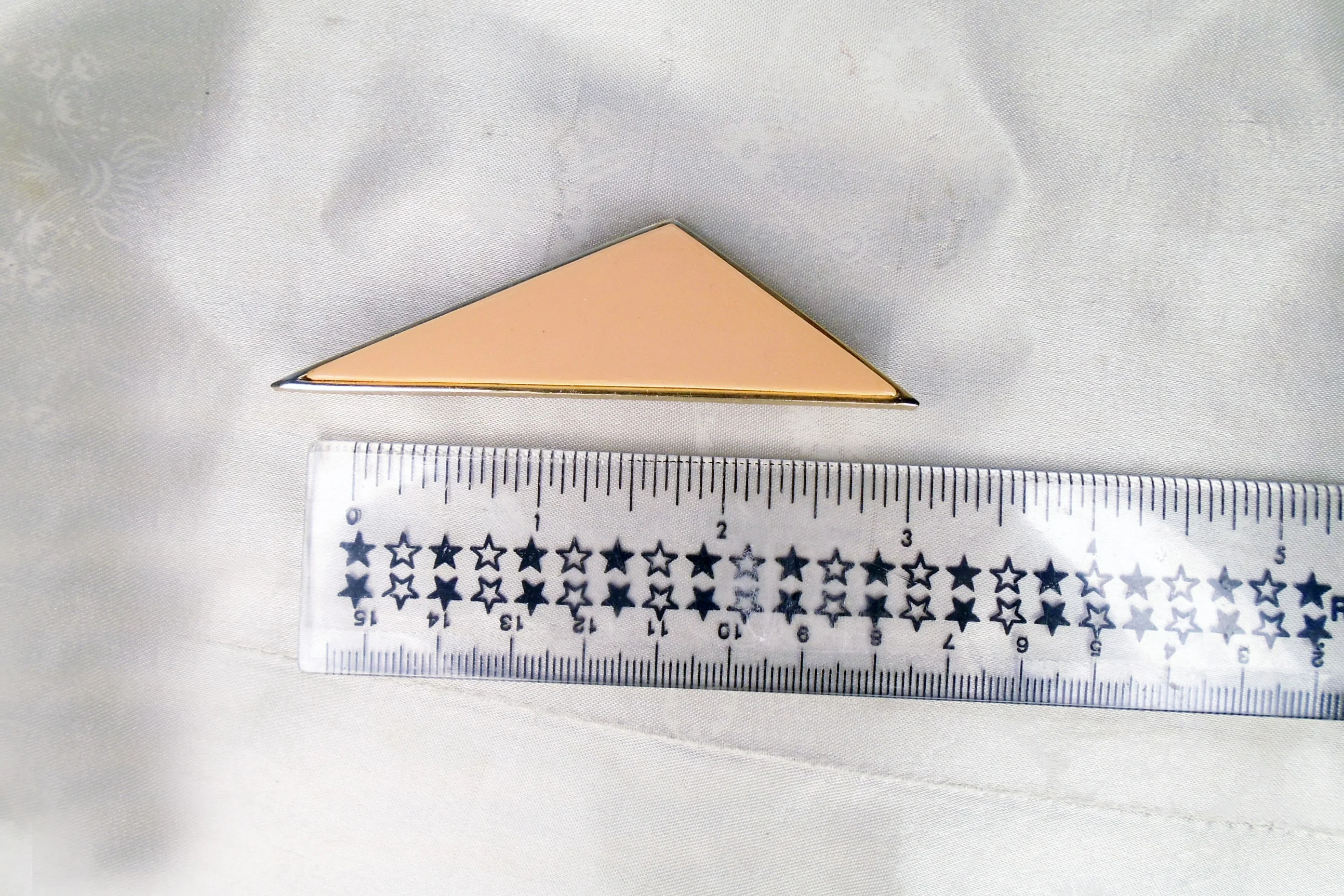 80s Pink Modernist Triangle Pin, Minimalist Geometric By Sarah Coventry - Image 4