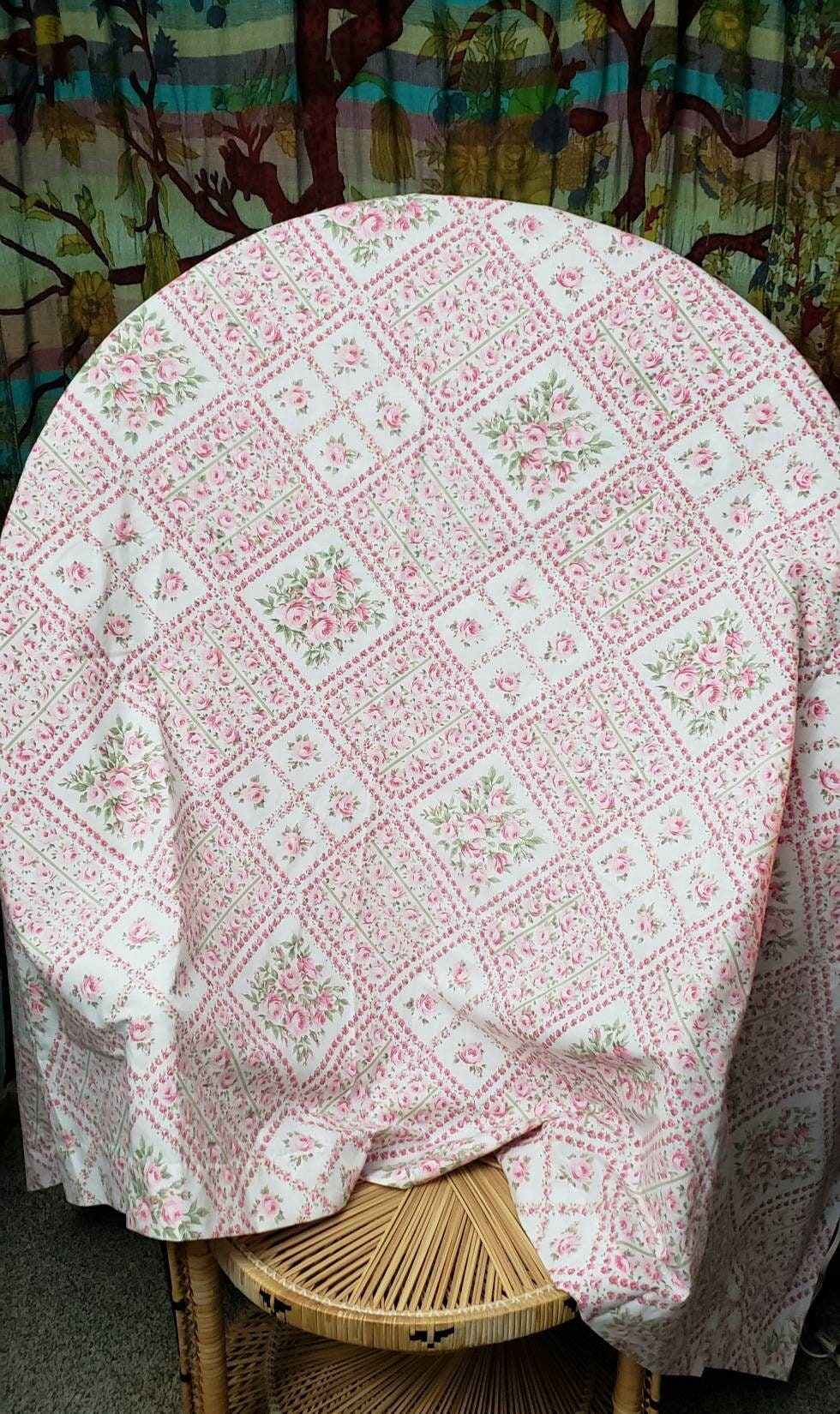 80s Pink Rose Full Flat Sheet by Pequot by Pequot - Image 3