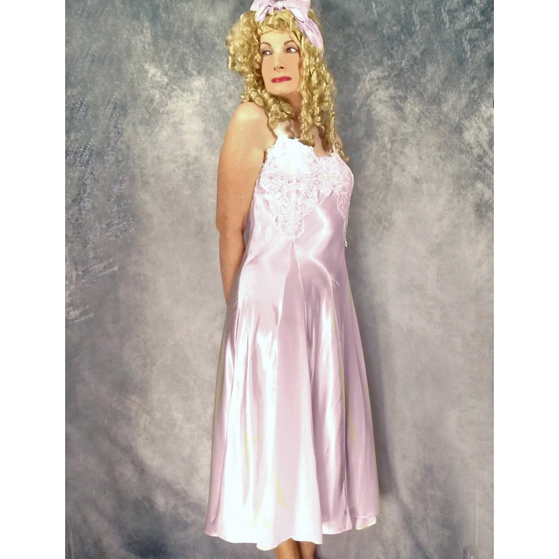 80s Pink Satin And Chiffon Lacy Peignoir Set Is Lavish By Alexandra Nicole - Image 5