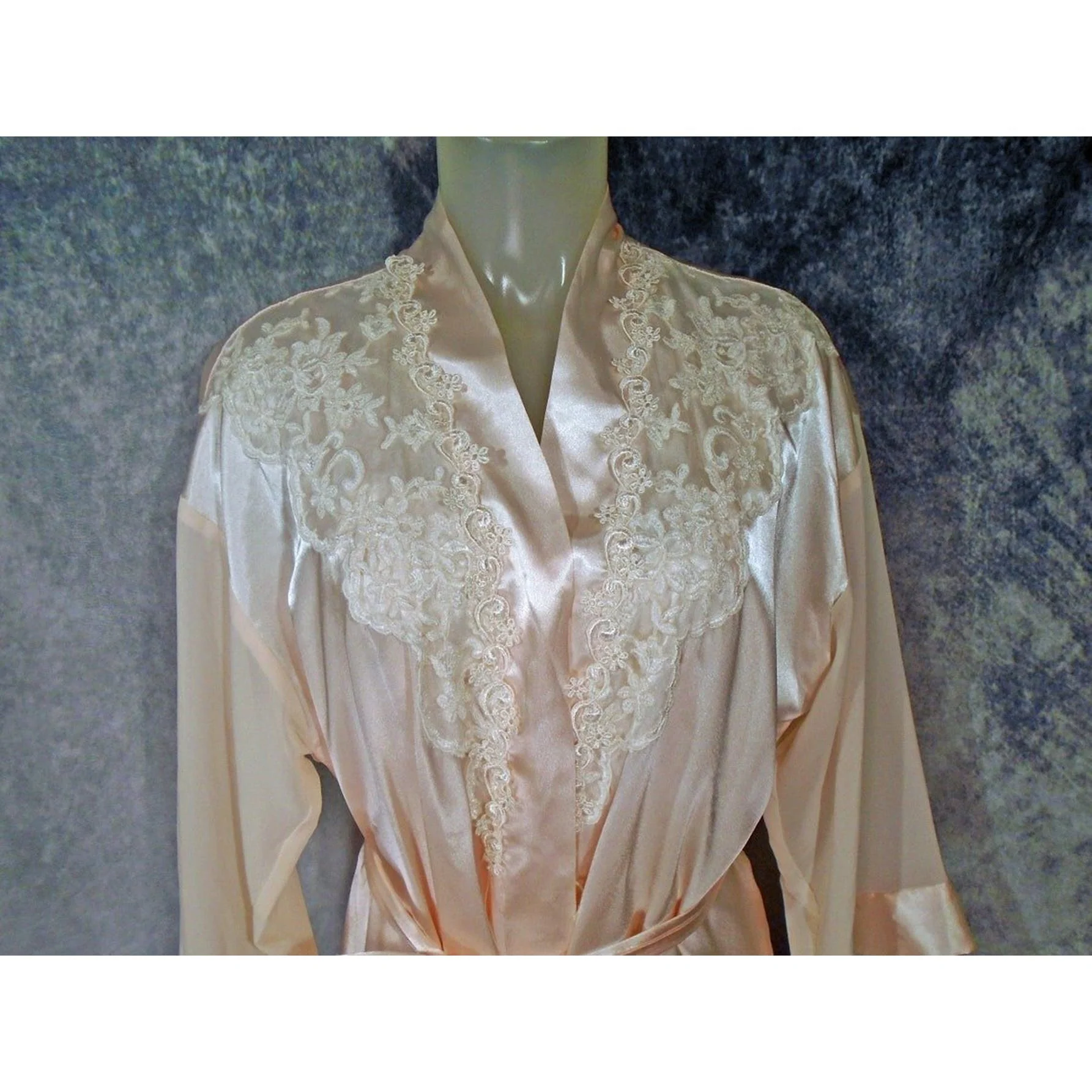 80s Pink Satin And Chiffon Lacy Peignoir Set Is Lavish By Alexandra Nicole - Image 7