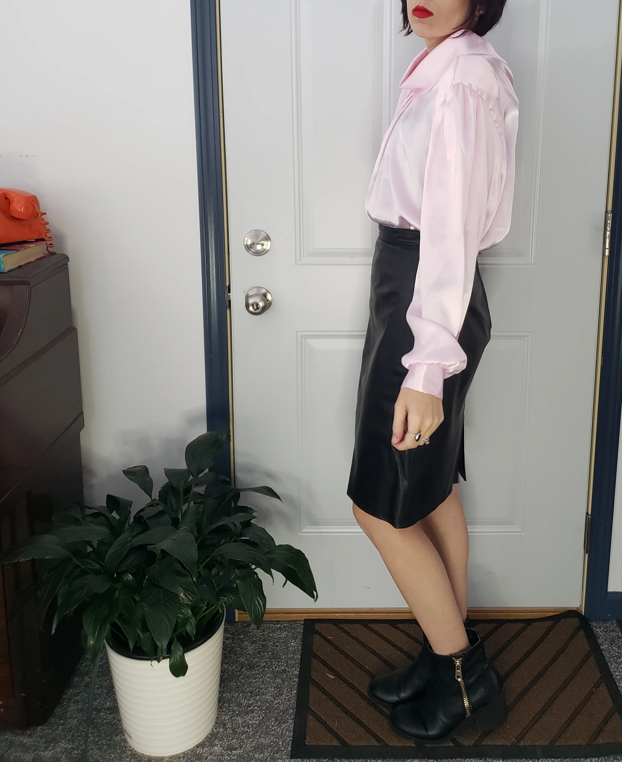 80s Pink Satin Blouse By Keri Anne - Image 5