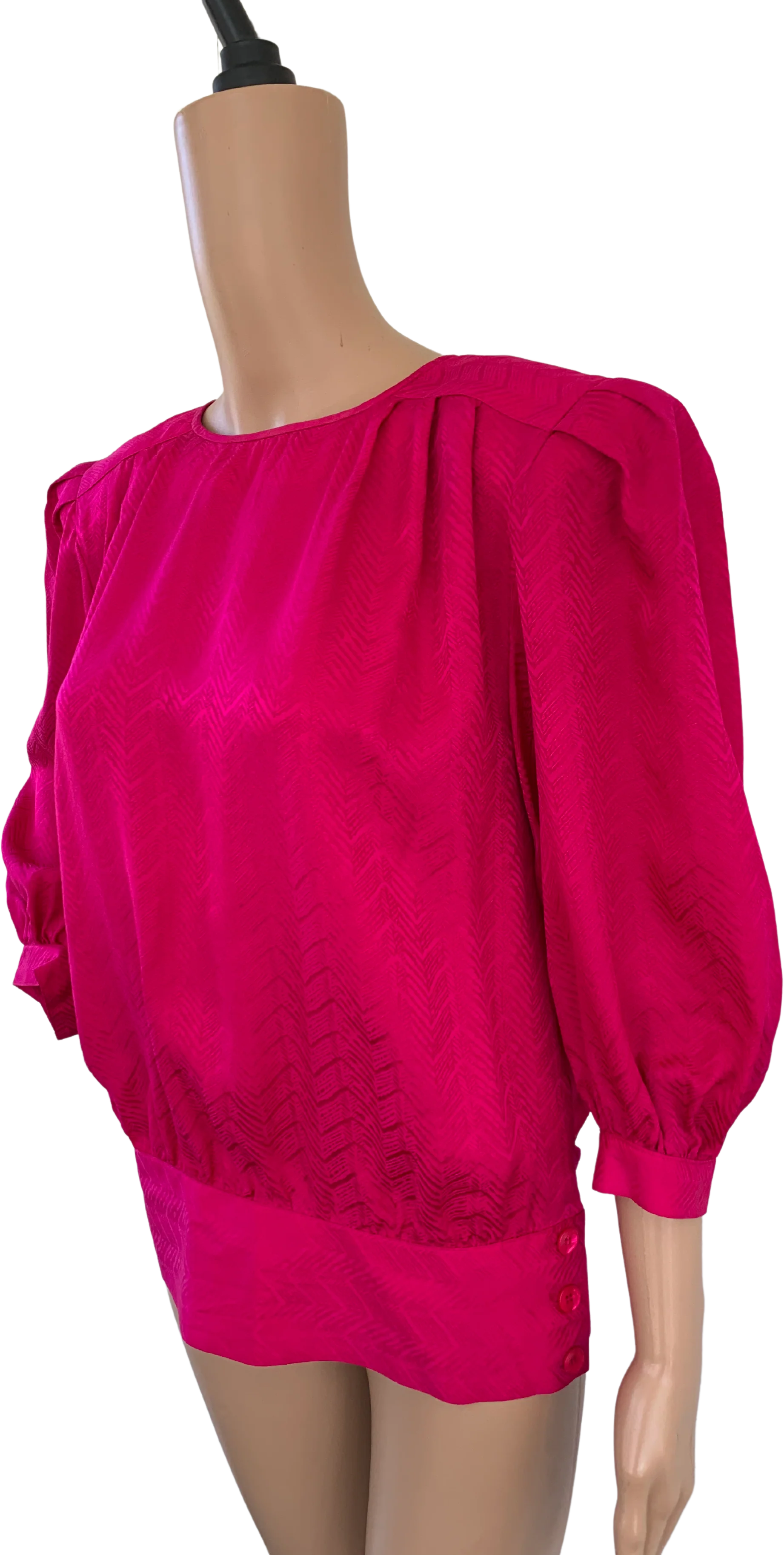 80s Pink Silk Blouse Top Boxy 6 By Argenti