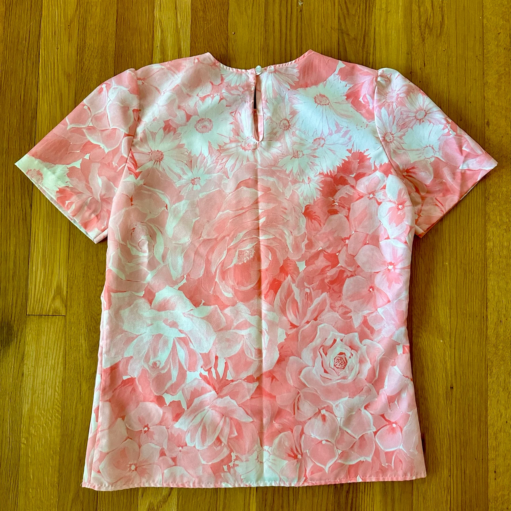 80s Pink White Floral Blouse By Laura Mae - Image 7