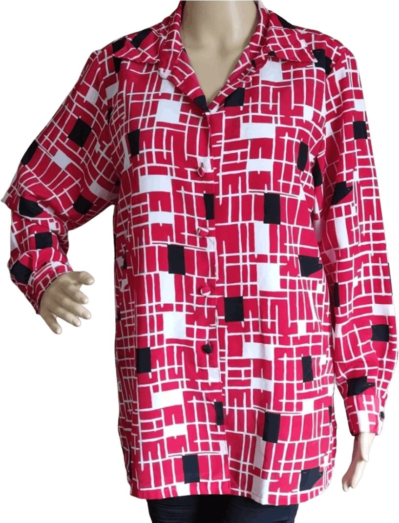 80's Printed Art Deco Top by Liz Baker