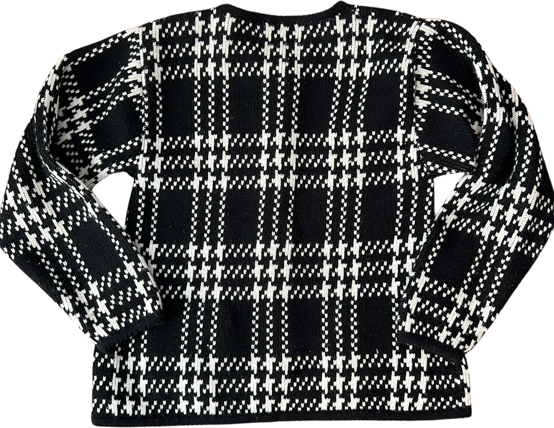 80s Plaid Cardigan Sweater By Tally Ho - Image 2