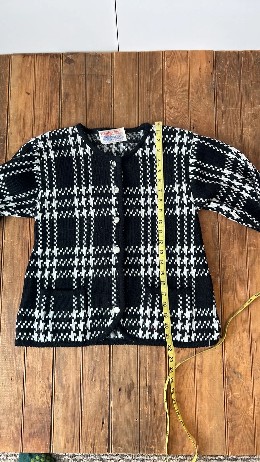 80s Plaid Cardigan Sweater By Tally Ho - Image 3