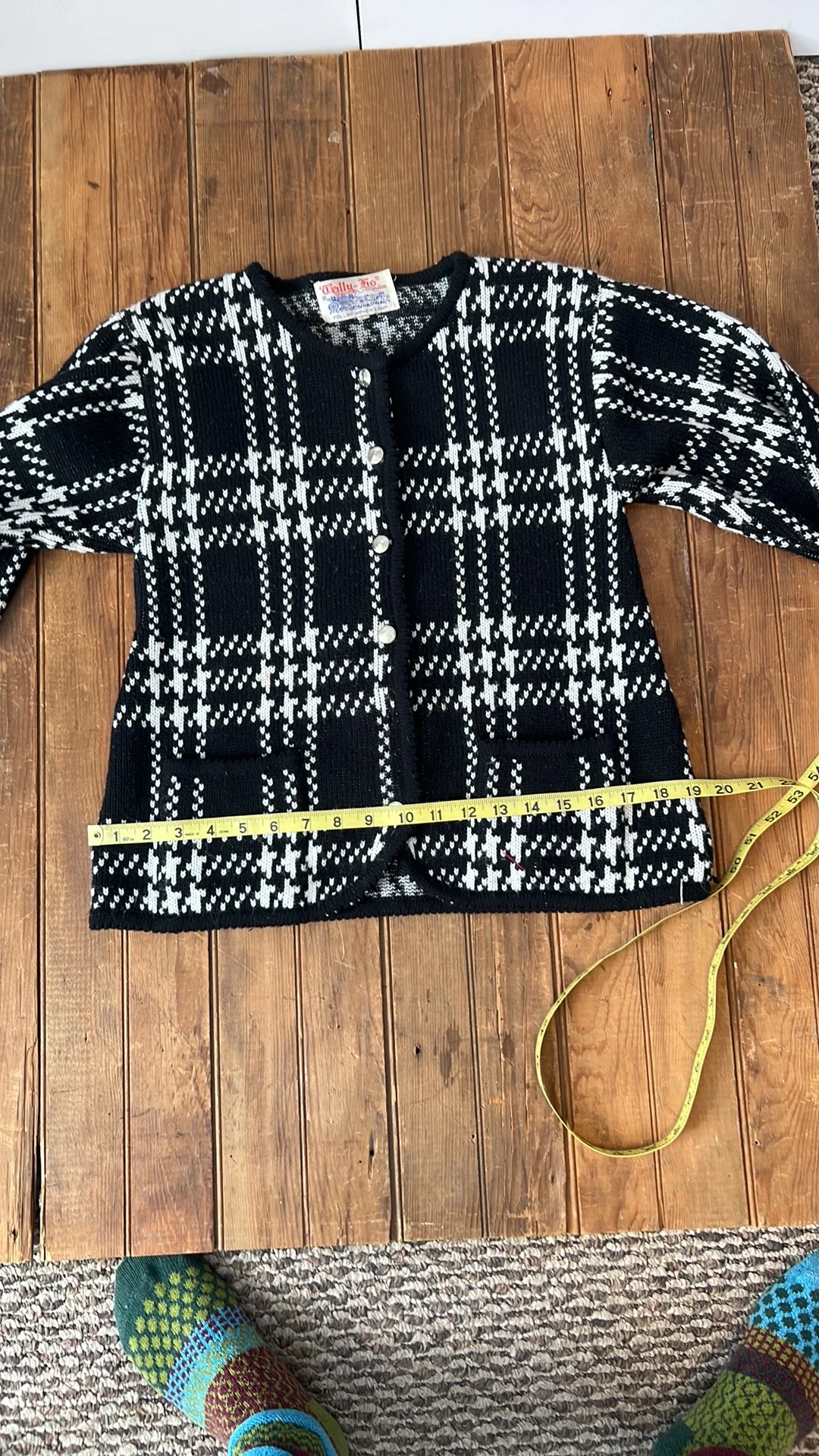 80s Plaid Cardigan Sweater By Tally Ho - Image 4