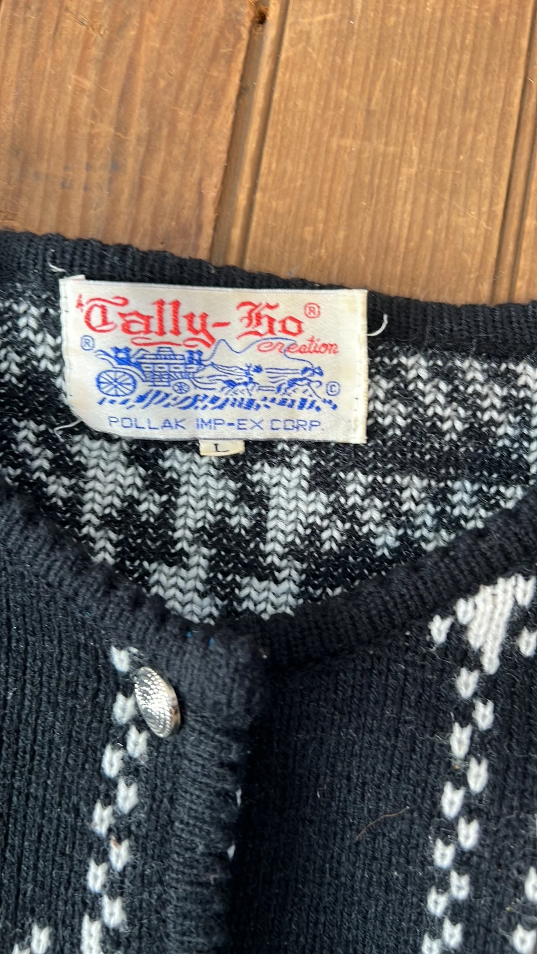 80s Plaid Cardigan Sweater By Tally Ho - Image 5