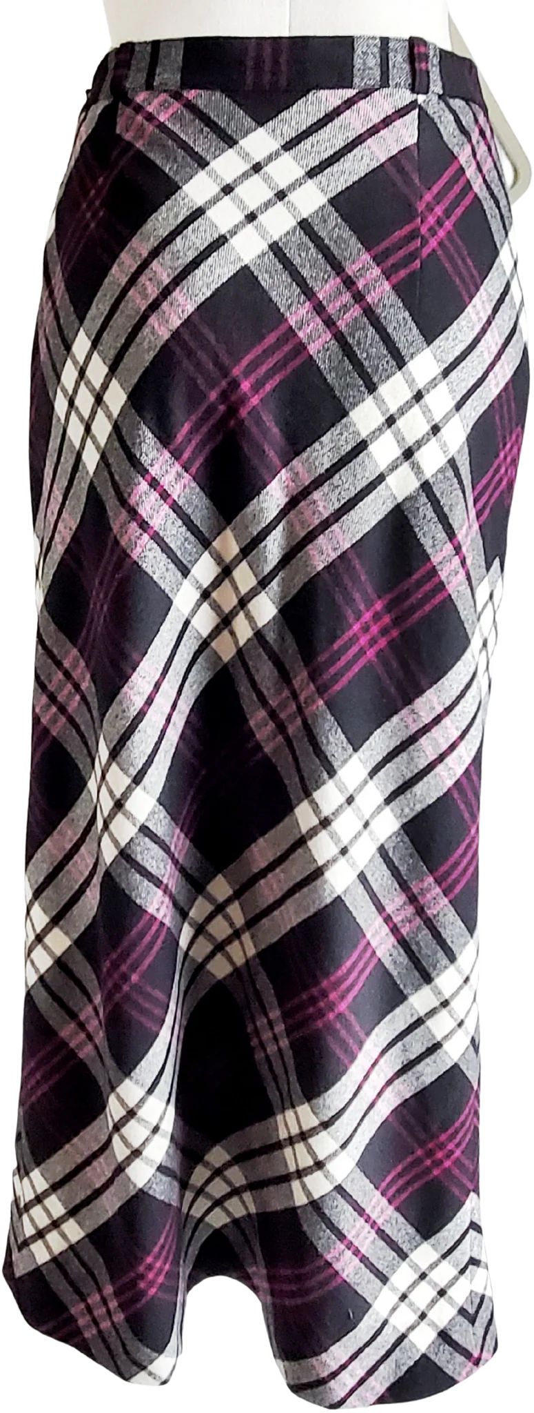 80s Plaid Midi Skirt High Waisted Wool Angora Lined By Horst Basler - Image 2
