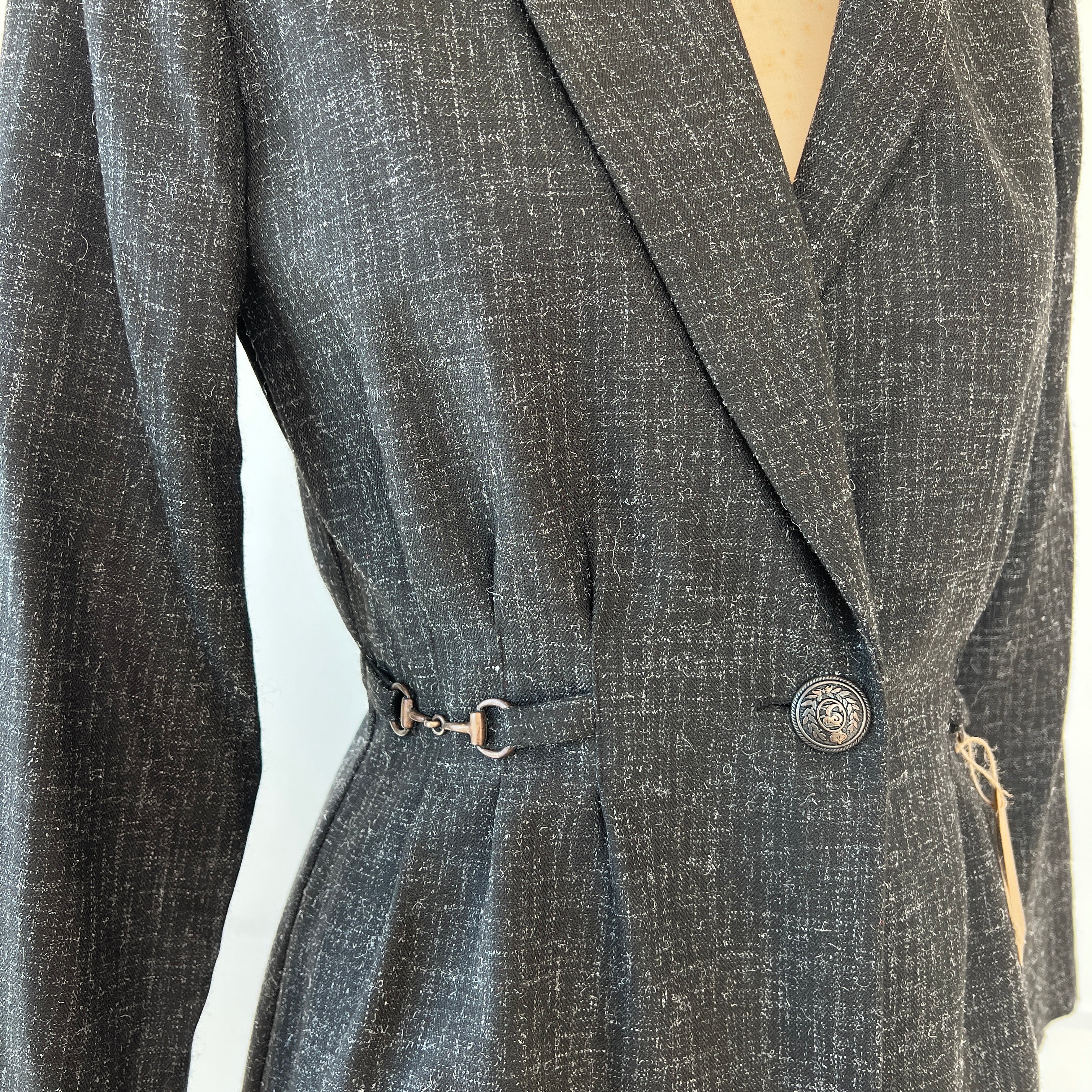 80s Pleated Cinched Waist Blazer By Karin Stevens - Image 6