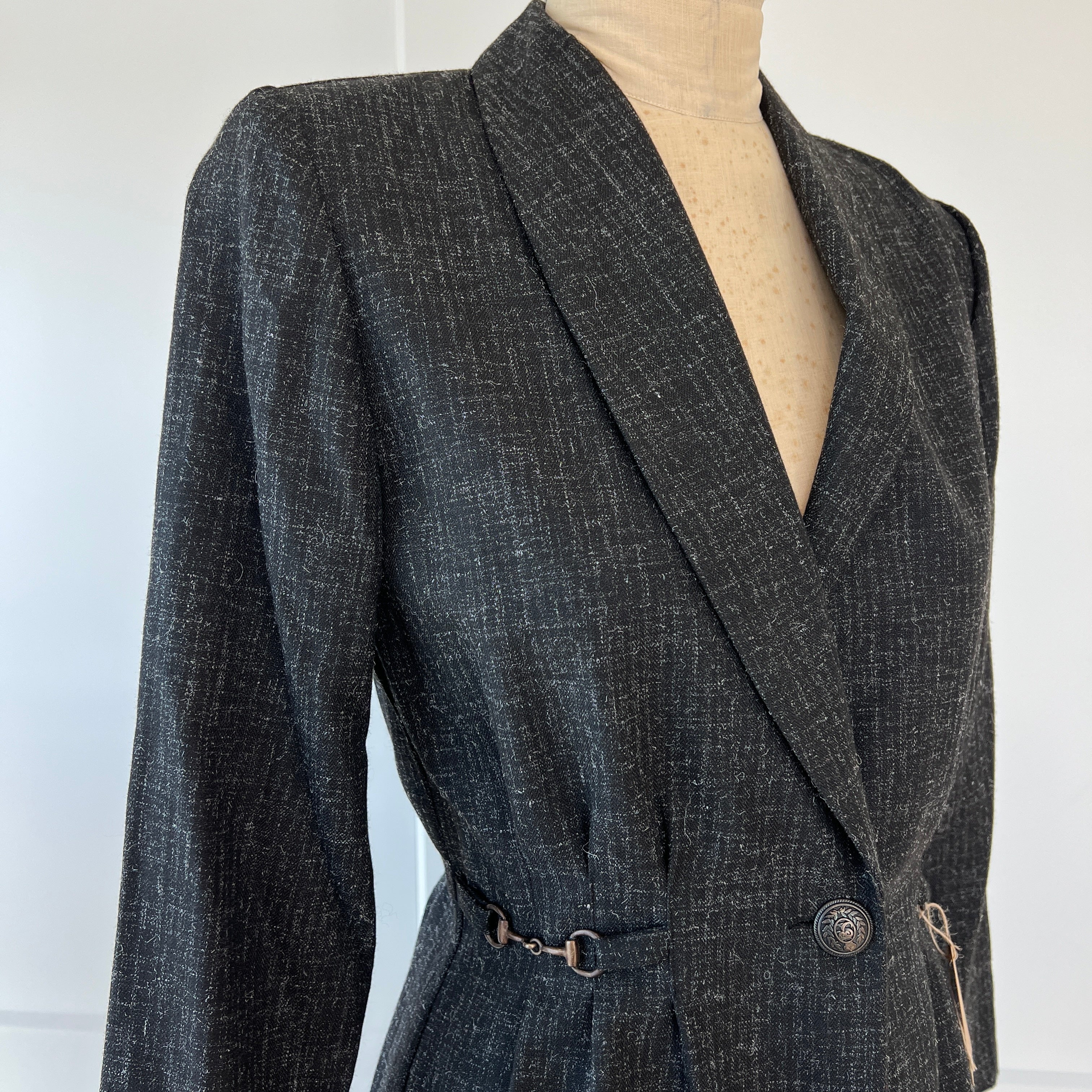 80s Pleated Cinched Waist Blazer By Karin Stevens - Image 8