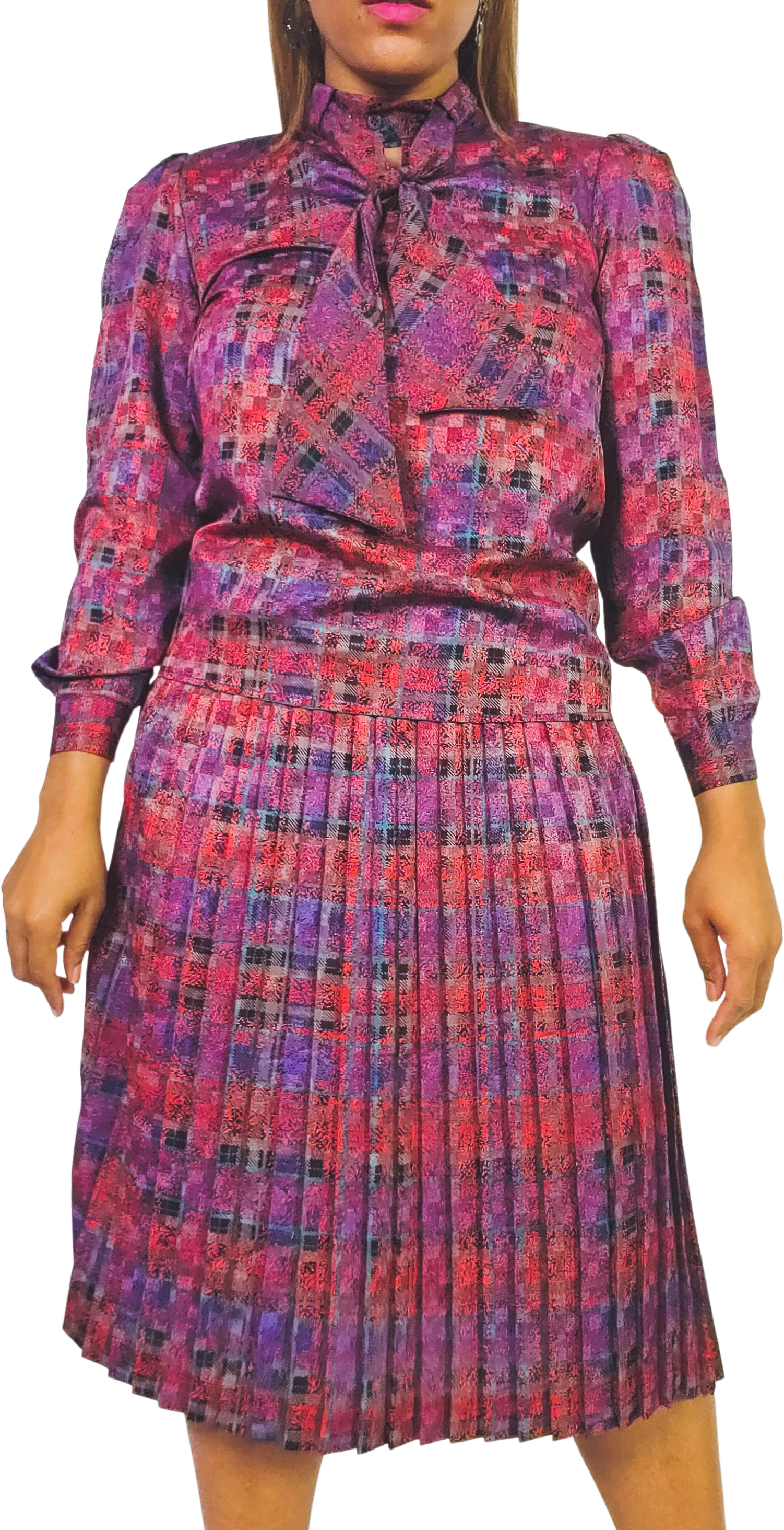 80s Pleated Skirt Set By Laura Henson