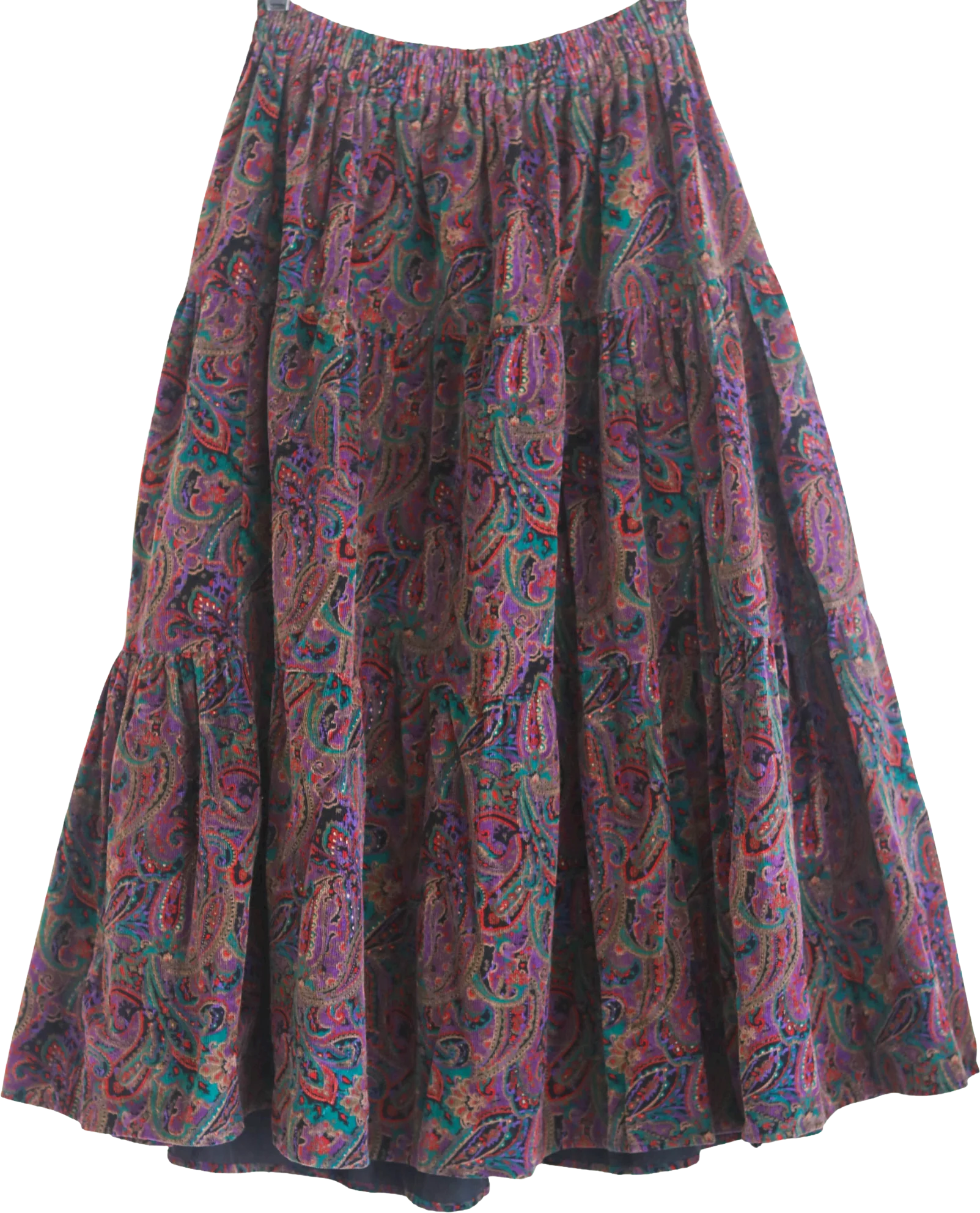 80s Plus Size Vintage Paisley Full Skirt