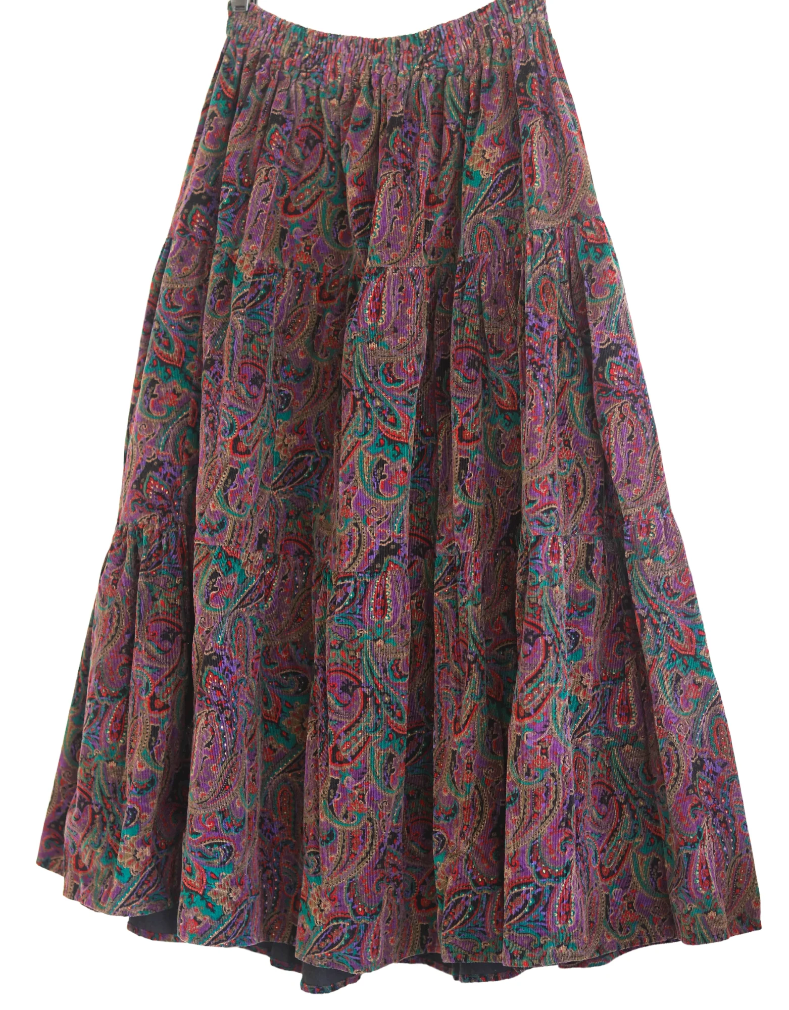 80s Plus Size Vintage Paisley Full Skirt - Image 2