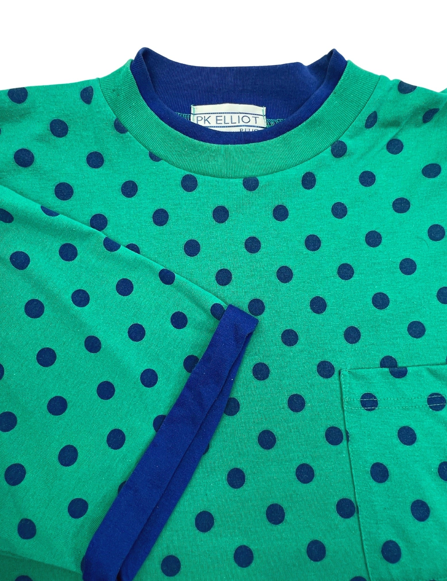 80s Polka Dot Pocket T-shirt Plus Size By Pk Elliot - Image 4