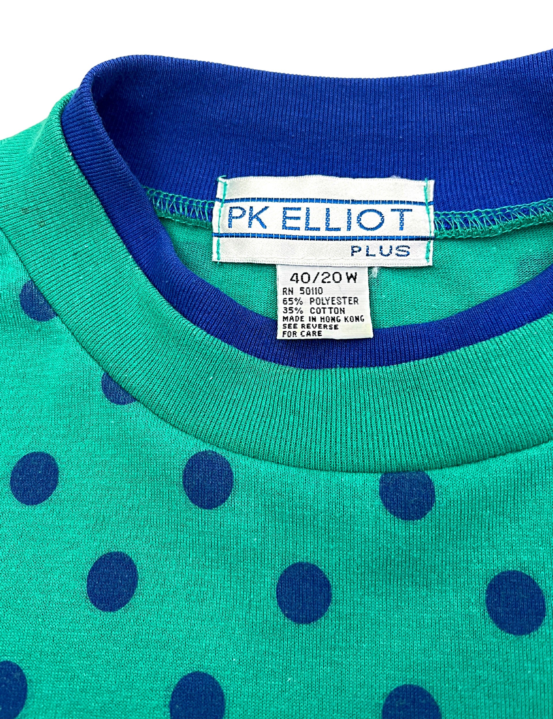 80s Polka Dot Pocket T-shirt Plus Size By Pk Elliot - Image 5