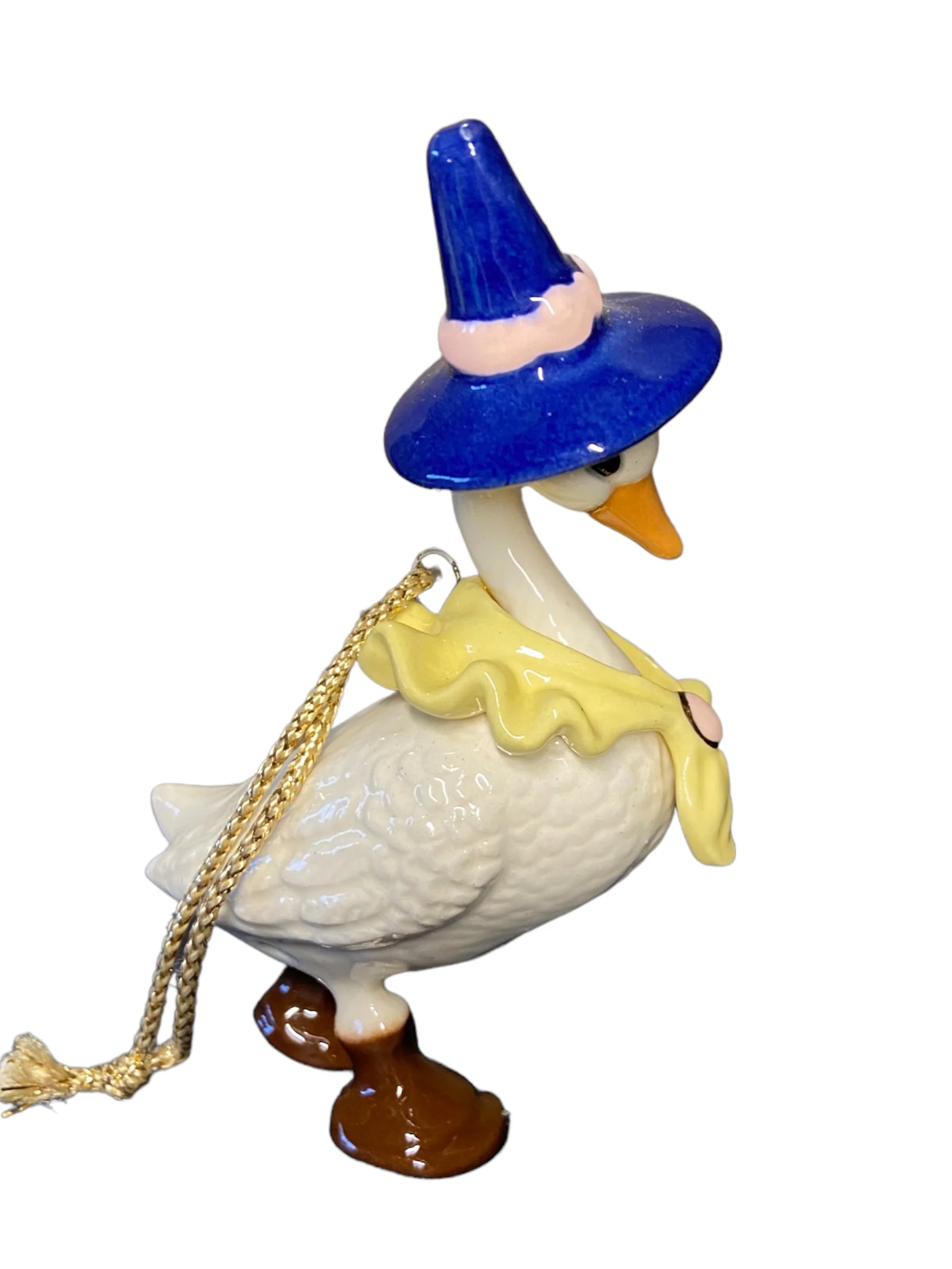 80s Porcelain Mother Goose Christmas Tree Ornament - Image 4