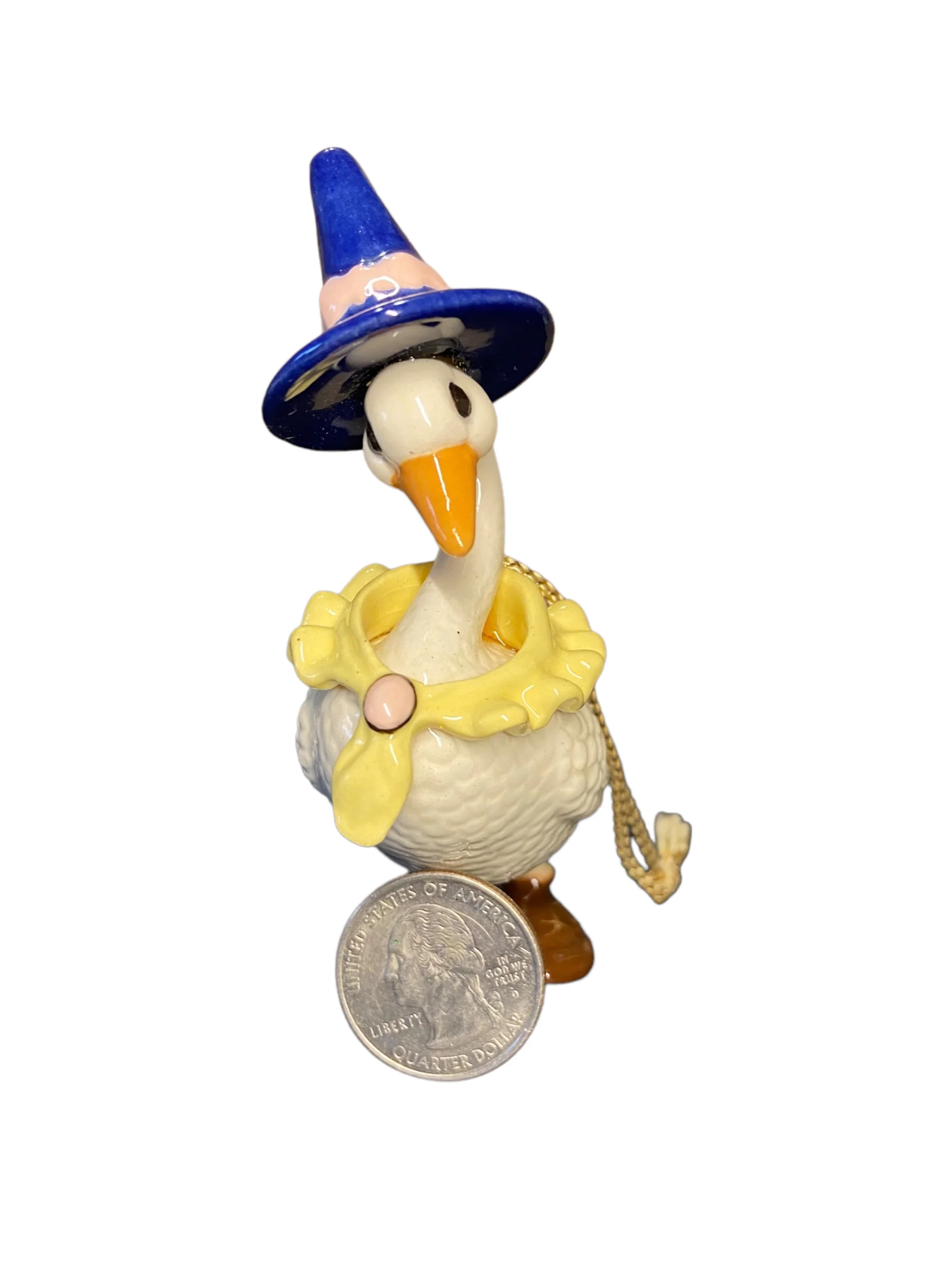 80s Porcelain Mother Goose Christmas Tree Ornament - Image 5