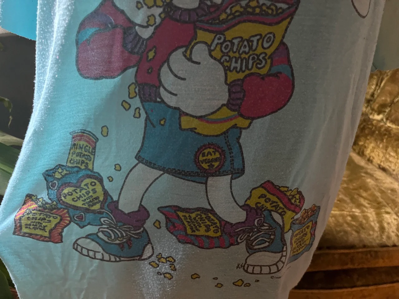80s Potato Chips Are Vegetables Long Bunny Nightgown By Night Star - Image 5