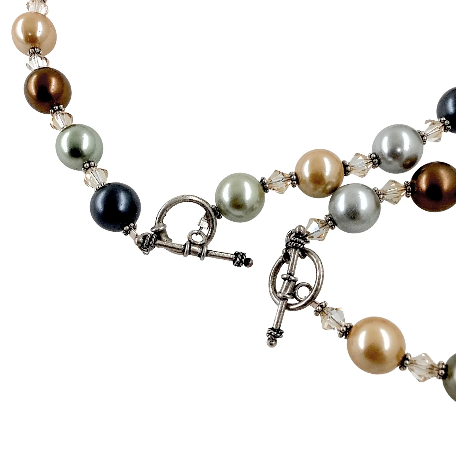 80s Preppy Colorful Glass Pearls Bracelet Necklace Set - Image 9