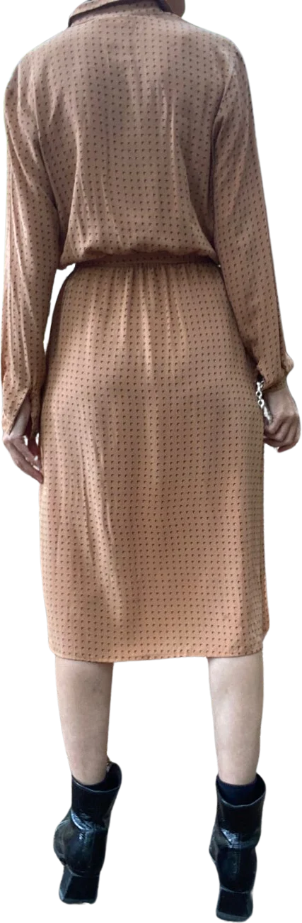 80s Printed Silk Dress By Jack Mulqueen - Image 2