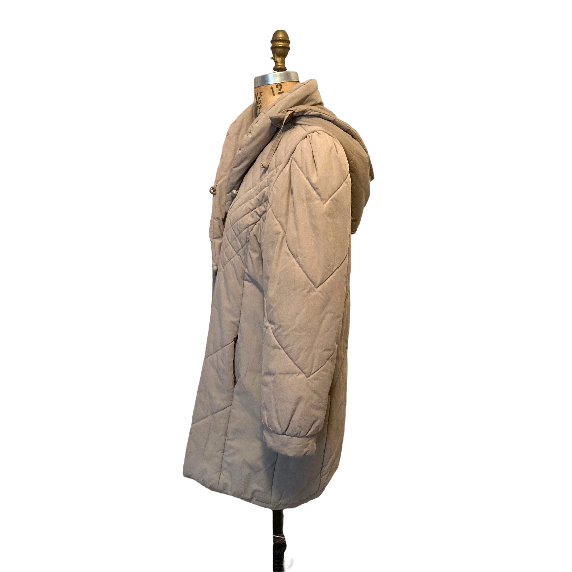 80s Puff-sleeved Winter Parka Coat 3/4 Length By Saxton Hall - Image 6