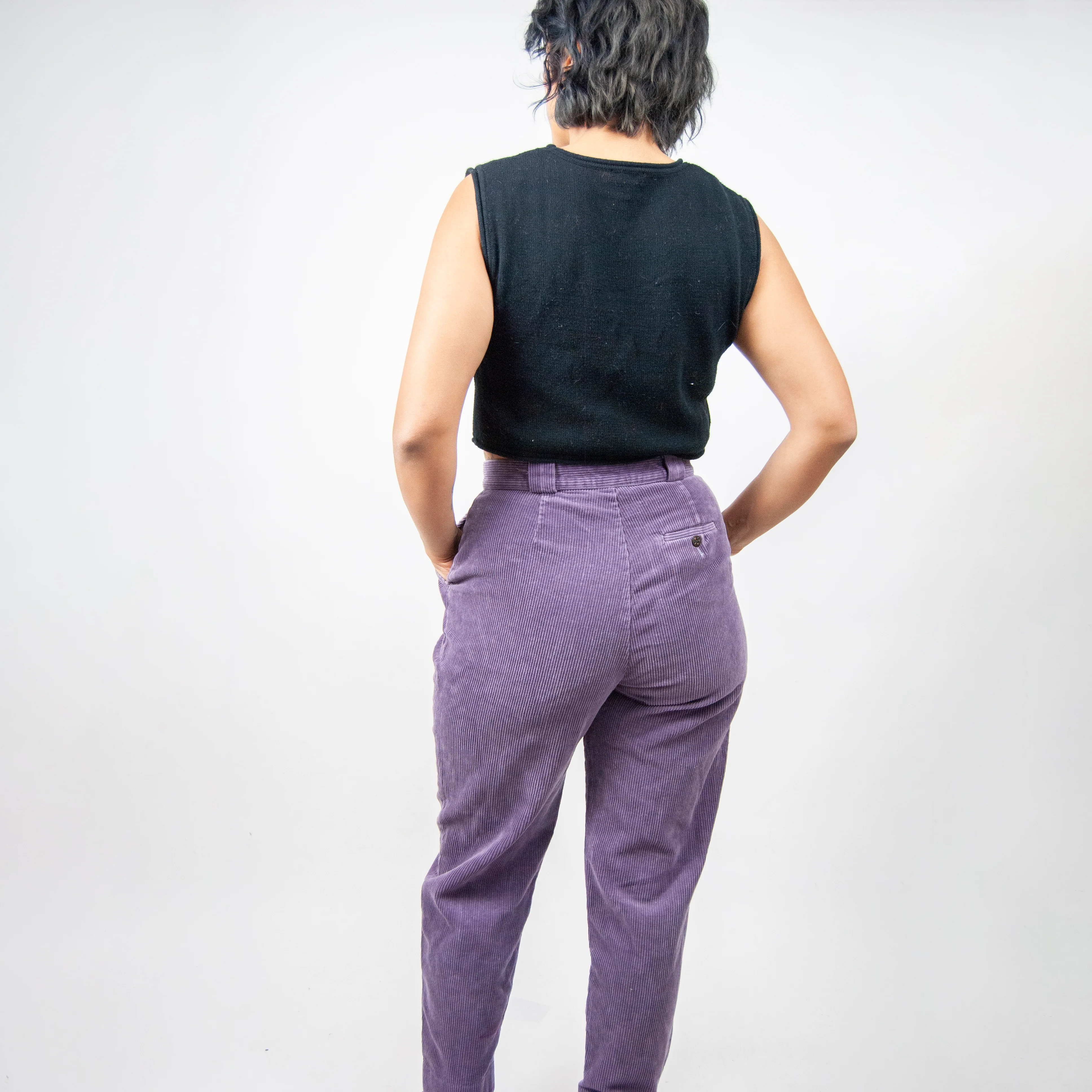 80s Purple Corduroy Trousers / 29 M By Laura Ashley - Image 5
