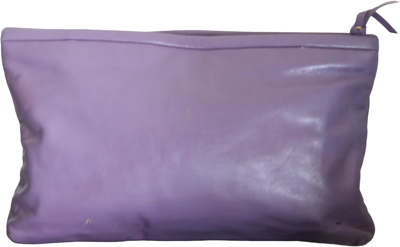 80s Purple Leather Clutch By Anne Klein - Image 2