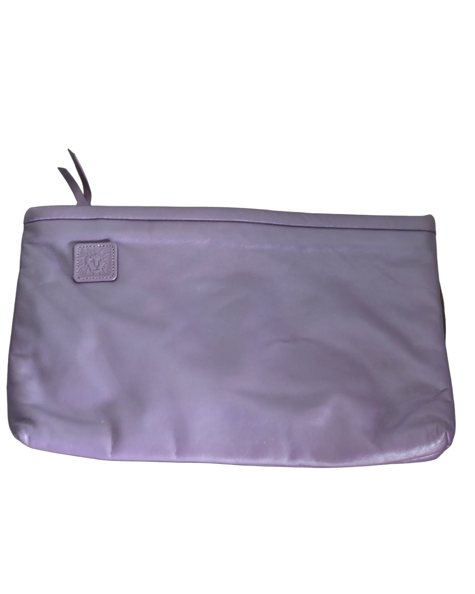 80s Purple Leather Clutch By Anne Klein - Image 3
