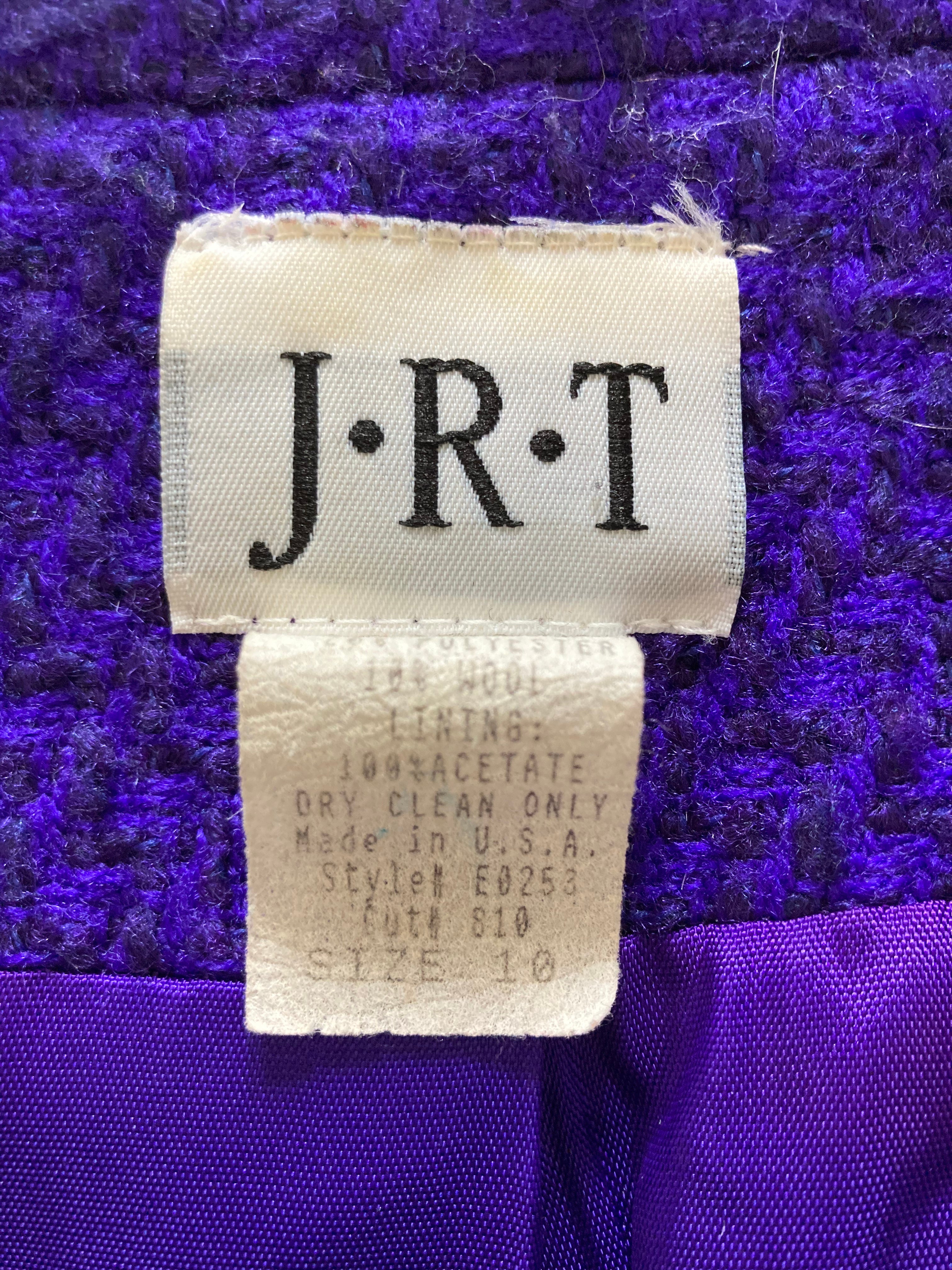 80s Purple Tweed Oversized Jacket By J R T - Image 5
