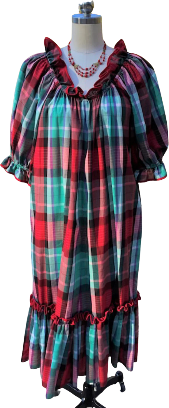 80s Rare Princess Kaiulani Christmas Dress