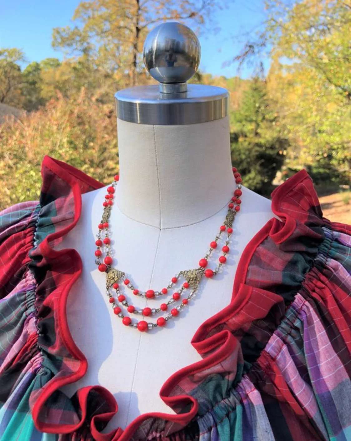 80s Rare Princess Kaiulani Christmas Dress - Image 5