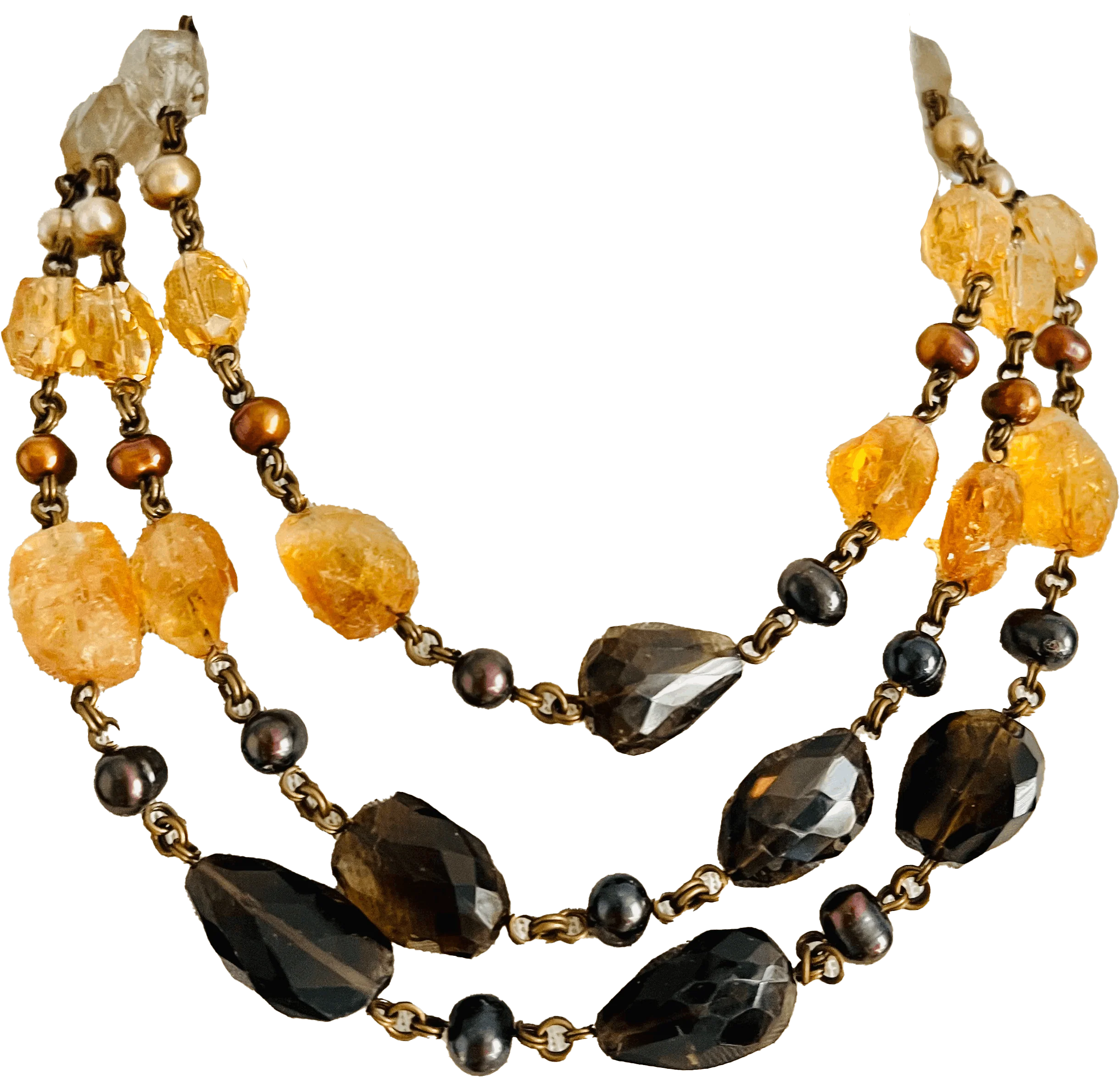 80s Rare Stephen Dweck Multistrand Quartz Necklace By Stephen Dweck