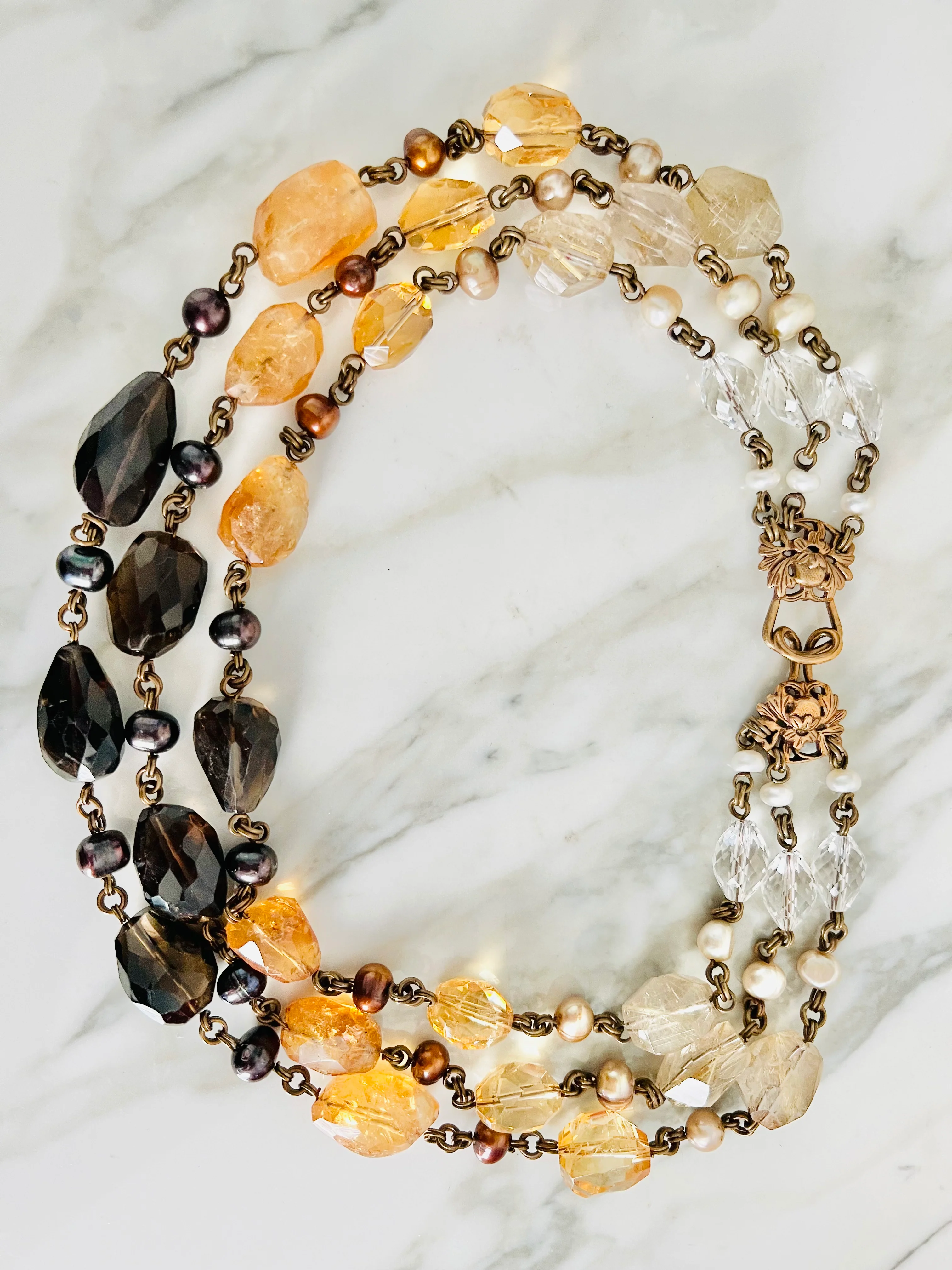 80s Rare Stephen Dweck Multistrand Quartz Necklace By Stephen Dweck - Image 5