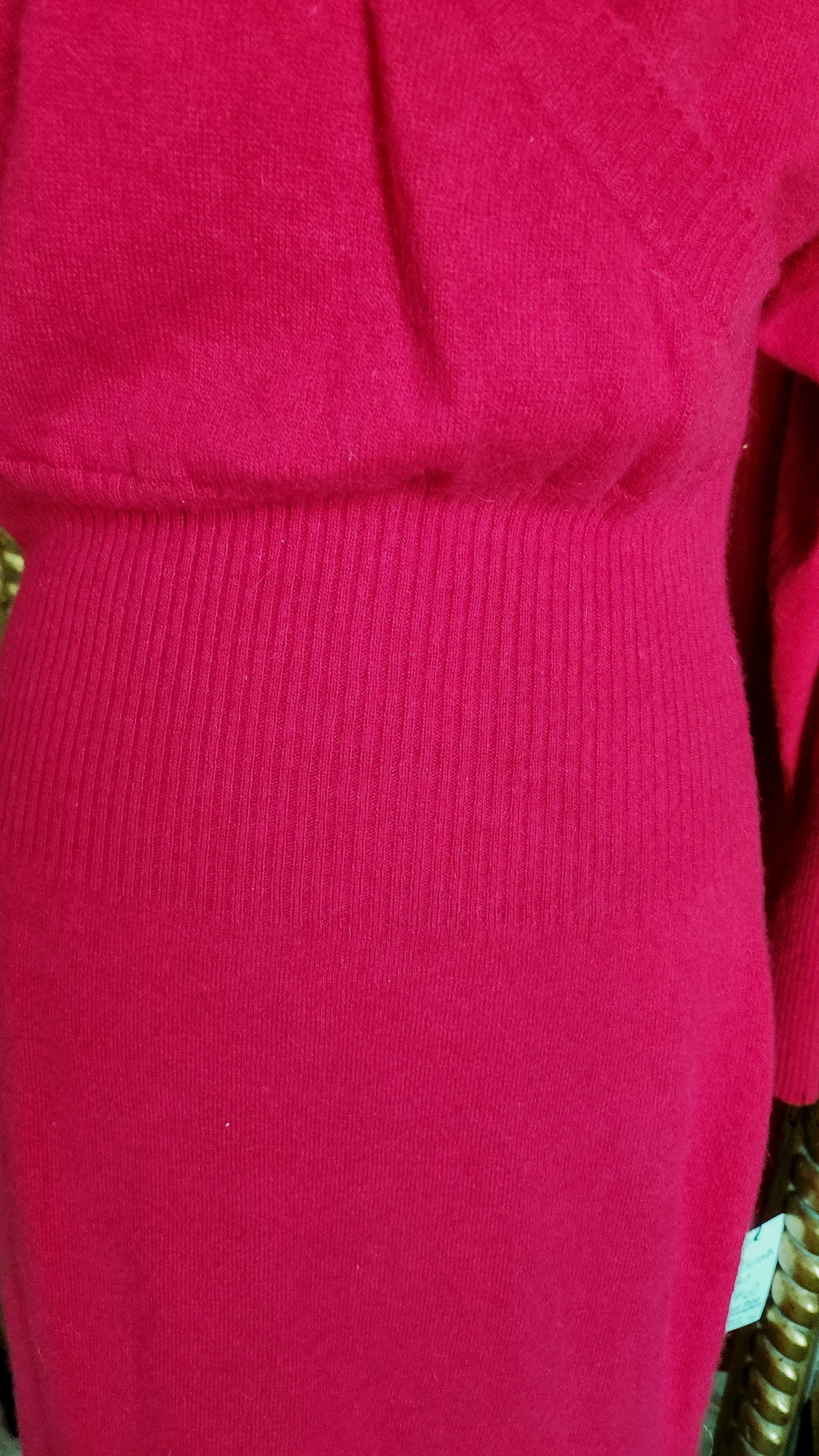 80s Red Dolman Sleeve Angora Sweater Dress By Moda Int'l - Image 6