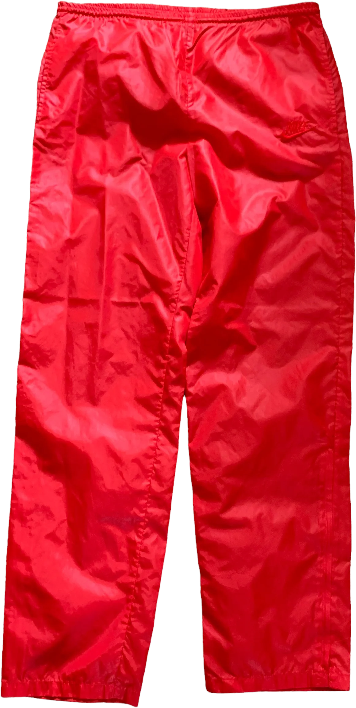 80s Red Drawstring Windbreaker Sweat Pants By Nike