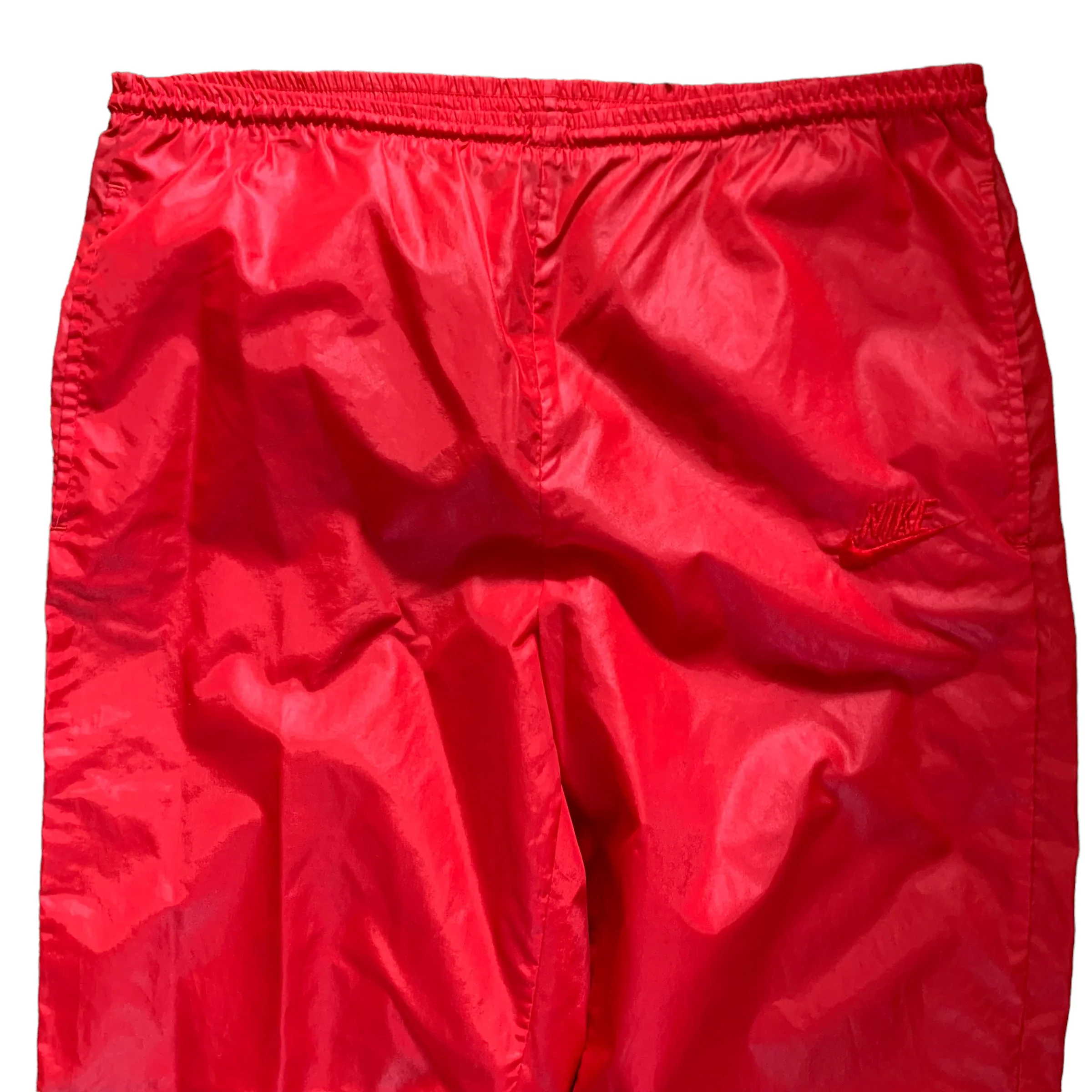 80s Red Drawstring Windbreaker Sweat Pants By Nike - Image 3