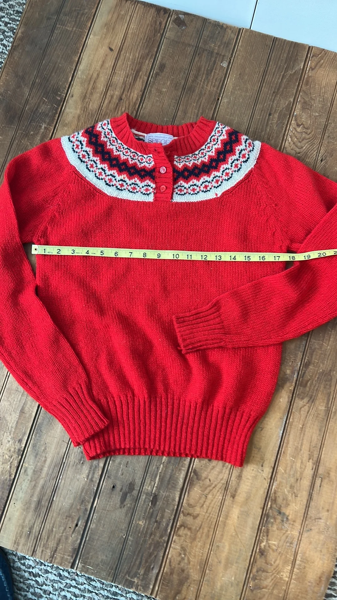 80s Red Fair Isle Sweater By Spiegel - Image 4